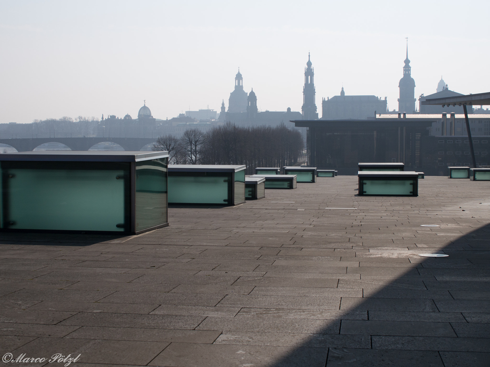 Olympus PEN E-PM2 + Sigma 30mm F2.8 EX DN sample photo. Foggy view on dresden photography