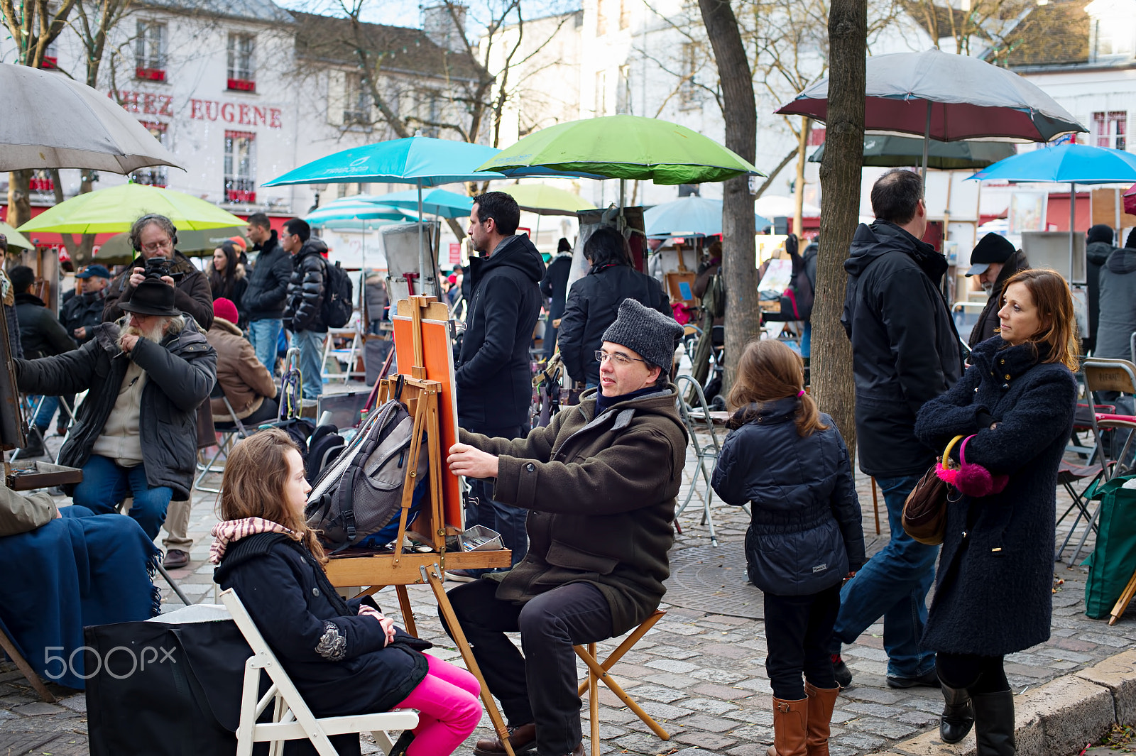 Nikon Df + Nikon AF Nikkor 50mm F1.4D sample photo. Montmartre scene, paris photography
