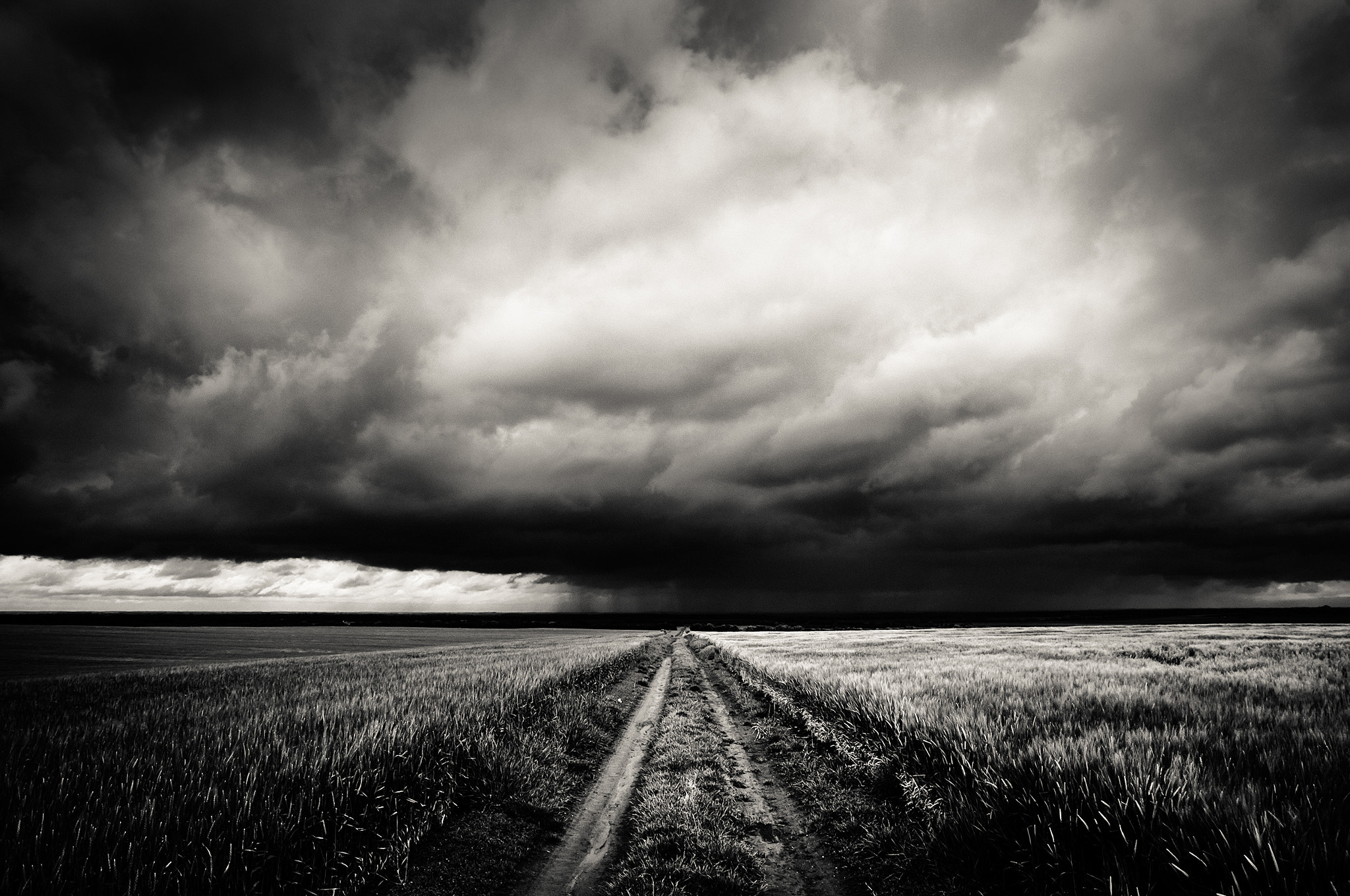 Pentax K-x sample photo. Road to the storm/bw edition... photography