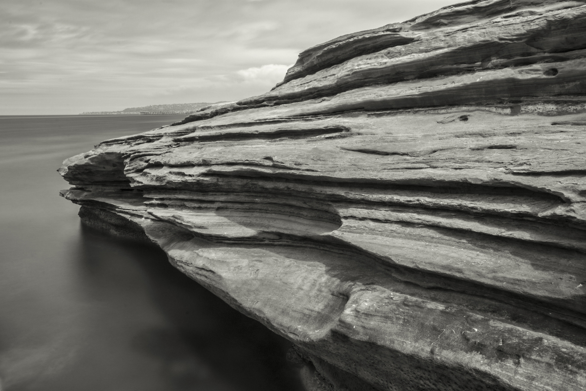 Sigma 10-20mm F4-5.6 EX DC HSM sample photo. Sunset cliffs bw photography