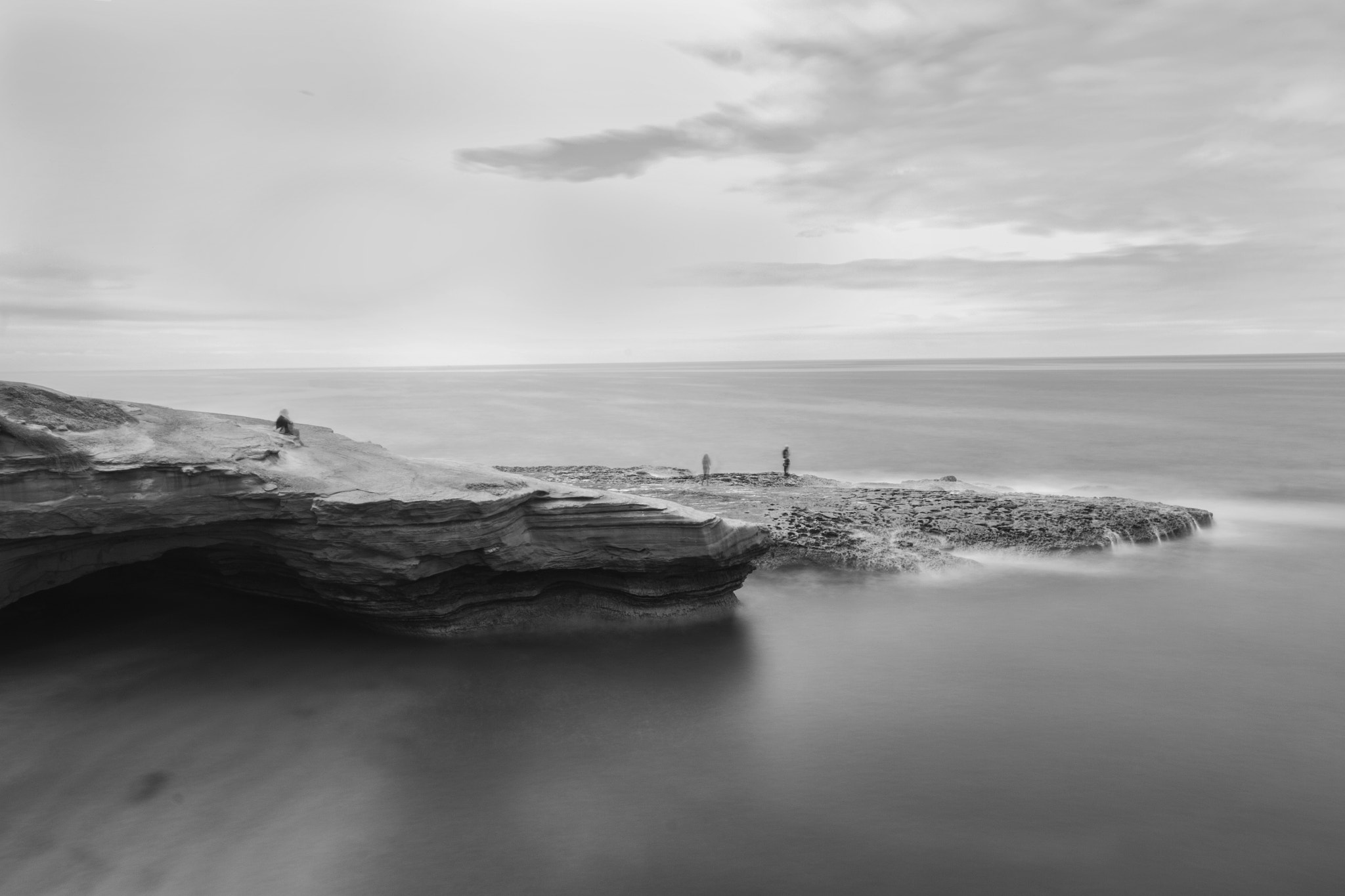 Sigma 10-20mm F4-5.6 EX DC HSM sample photo. Sunset cliffs bw photography