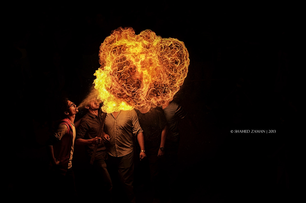 Nikon D5100 + Sigma 18-200mm F3.5-6.3 DC sample photo. Fire breathers photography