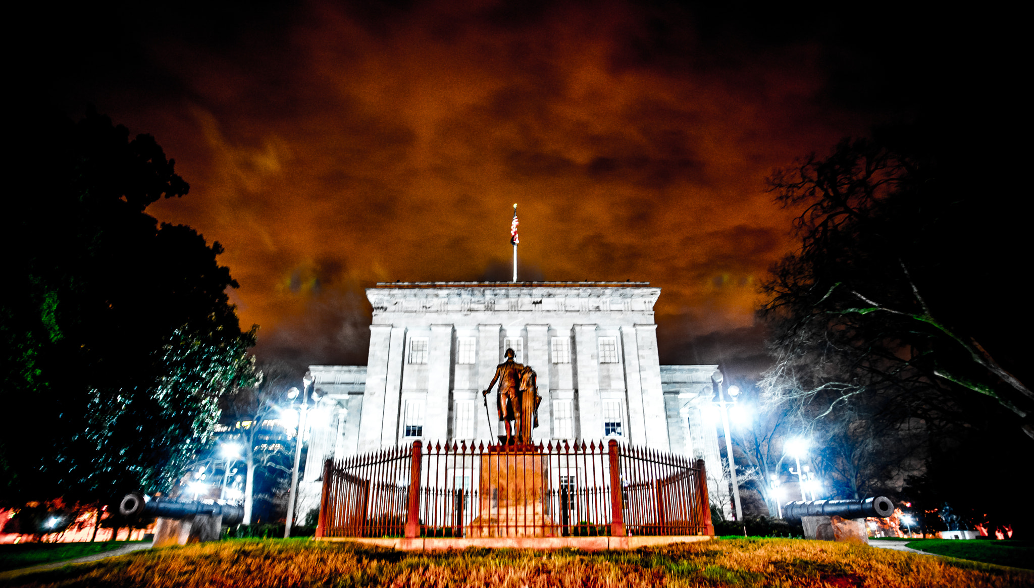 Sony a7 II + Canon EF 17-40mm F4L USM sample photo. Raleigh capital building photography