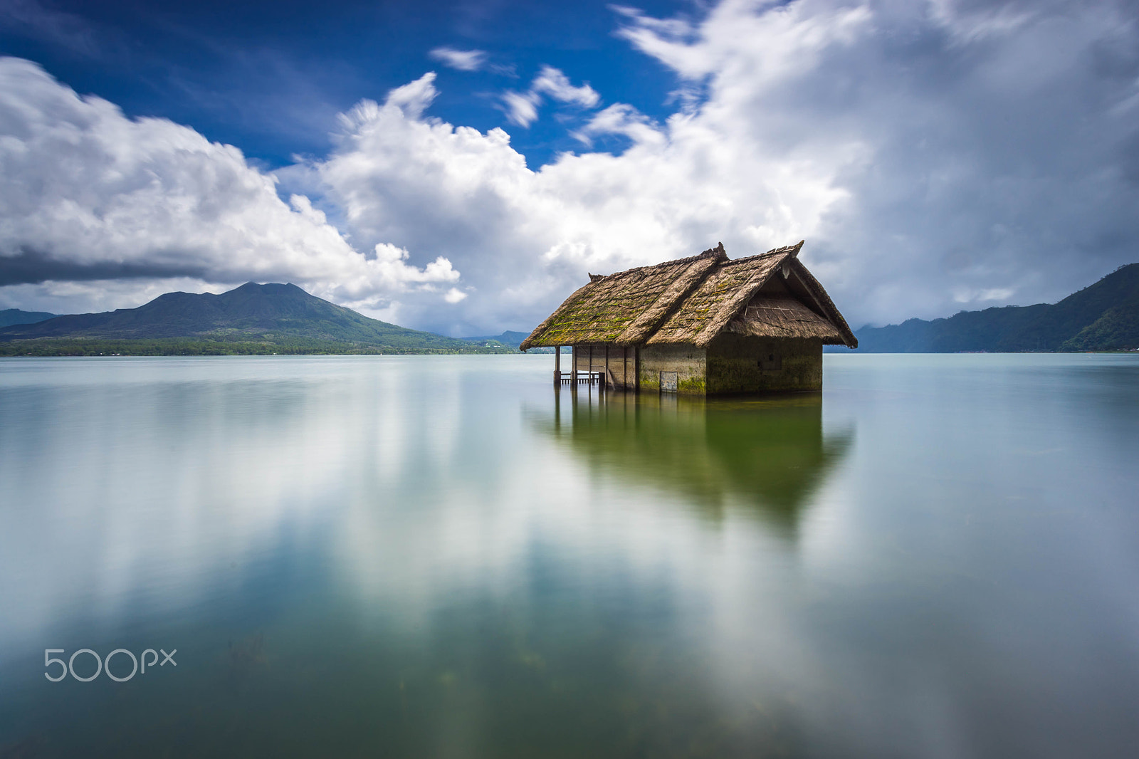 Sony a7 + Canon EF 17-40mm F4L USM sample photo. Drown house over the lake of kintamani batur mount photography