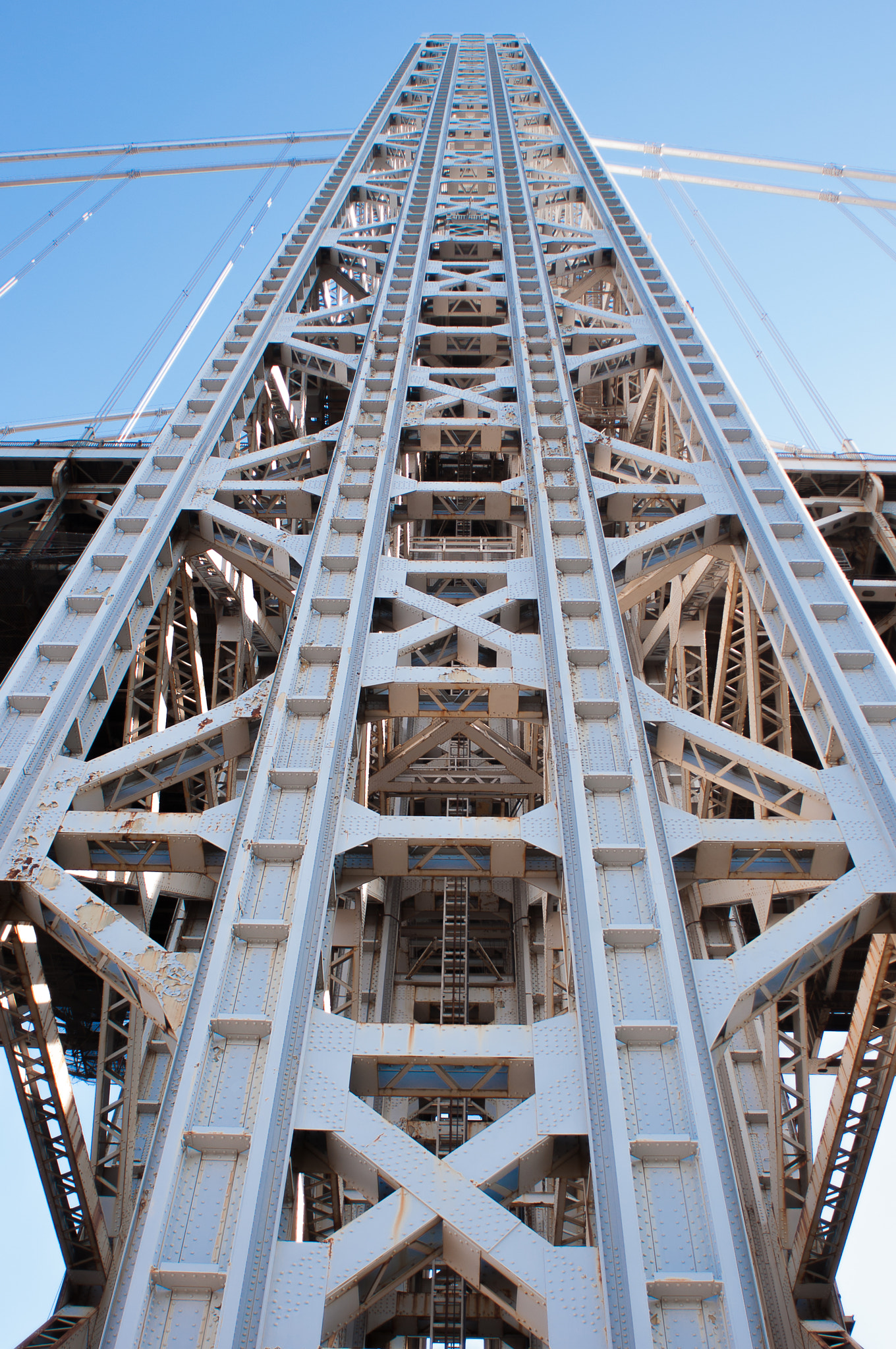 Nikon D90 + Nikon AF Nikkor 20mm F2.8D sample photo. George washington bridge ny tower photography