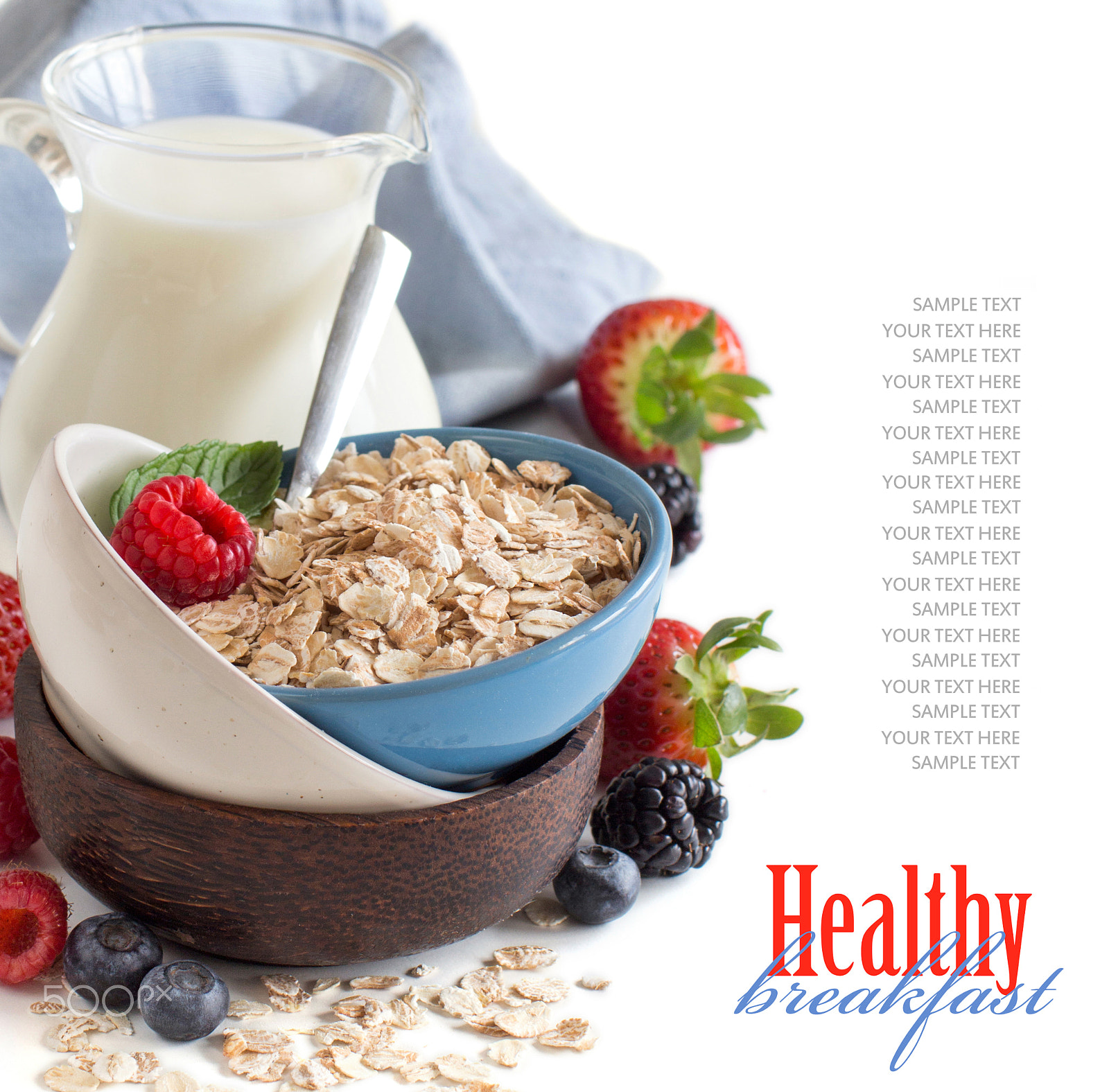 Canon EOS 650D (EOS Rebel T4i / EOS Kiss X6i) + Canon EF 50mm F1.2L USM sample photo. Rolled oats in a bowl with berries and milk photography