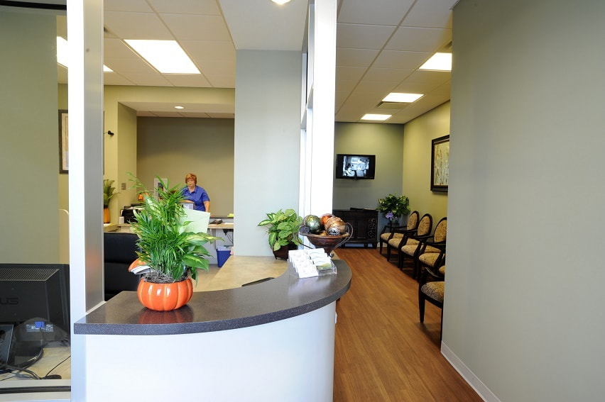 ZEISS Distagon T* 21mm F2.8 sample photo. Front desk and waiting area at our cosmetic dentistry  in salisbury nc photography
