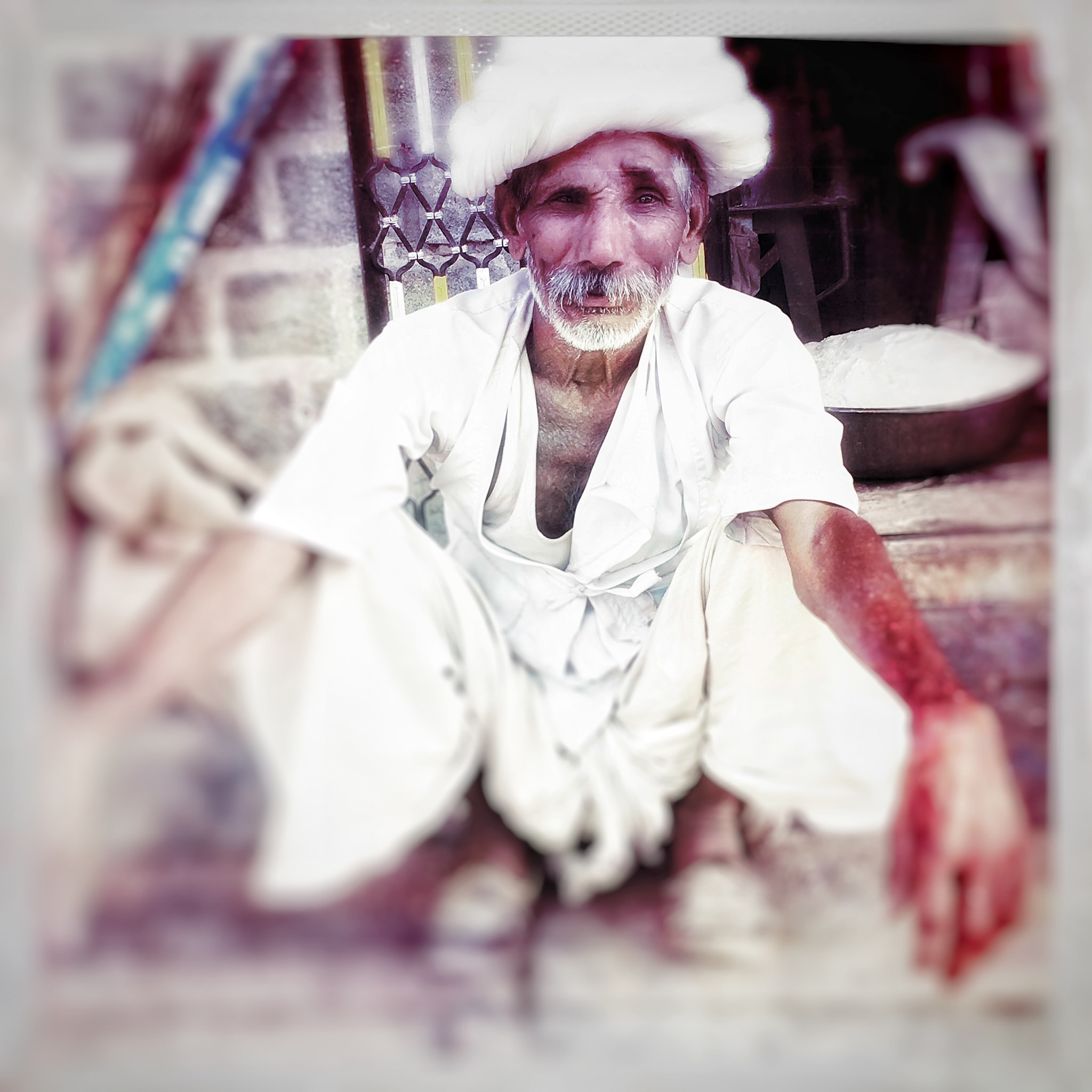 Hipstamatic 311 sample photo. Old man, rawla, india photography