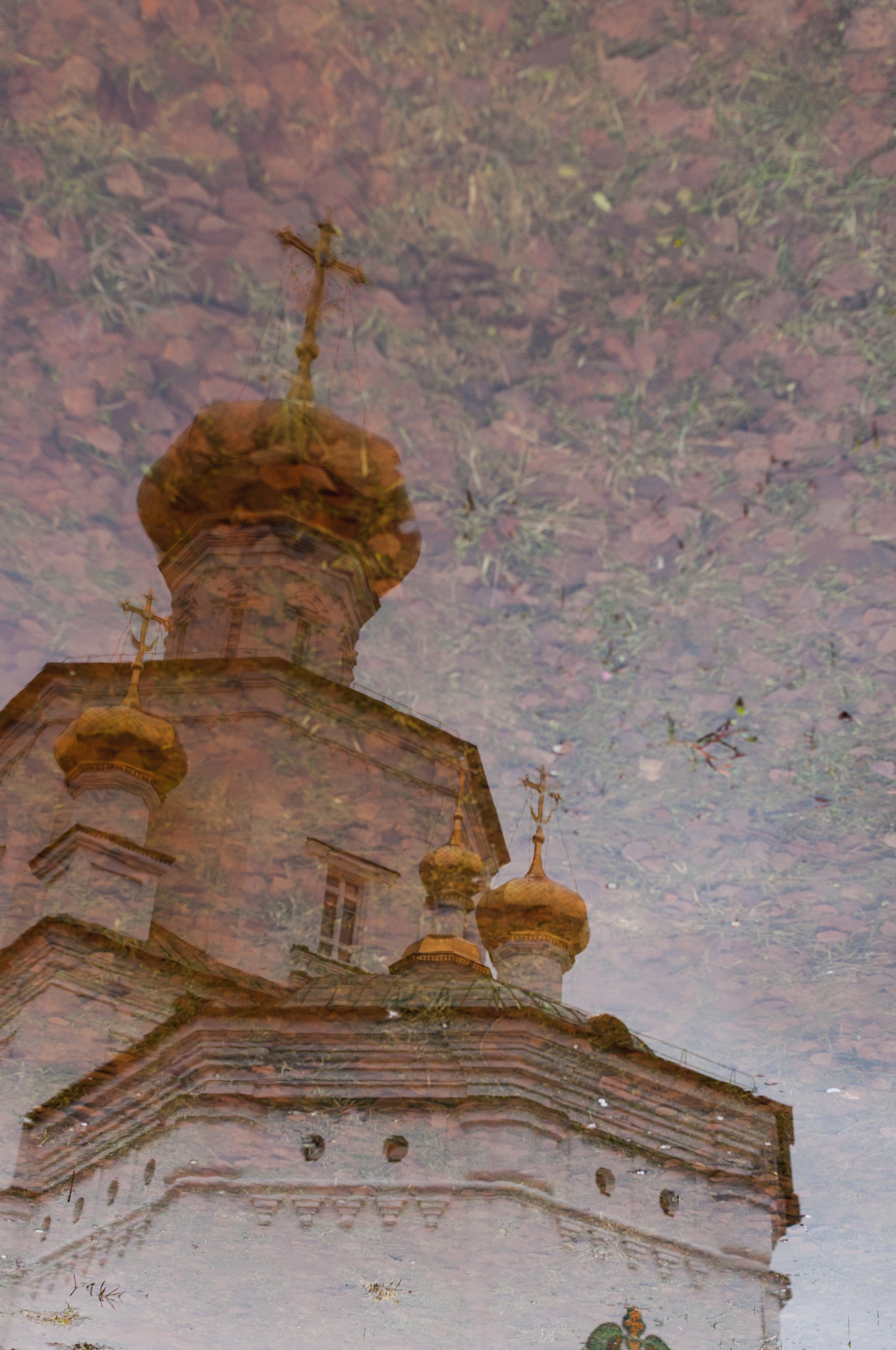 Nikon D300 + Sigma 30mm F1.4 EX DC HSM sample photo. Church reflected in a puddle photography