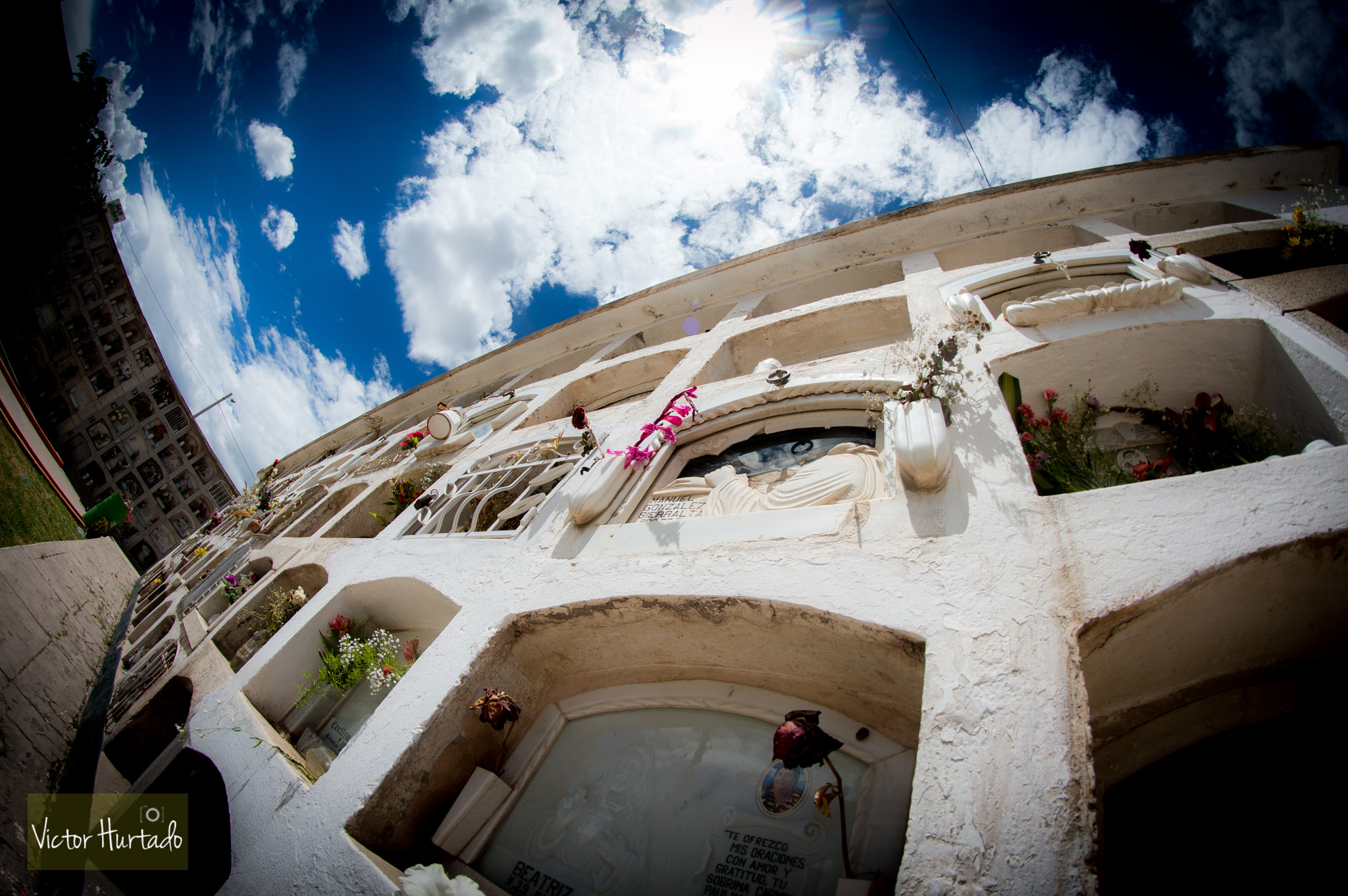 Nikon D3200 + Samyang 8mm F3.5 Aspherical IF MC Fisheye sample photo. Cemetery sky photography