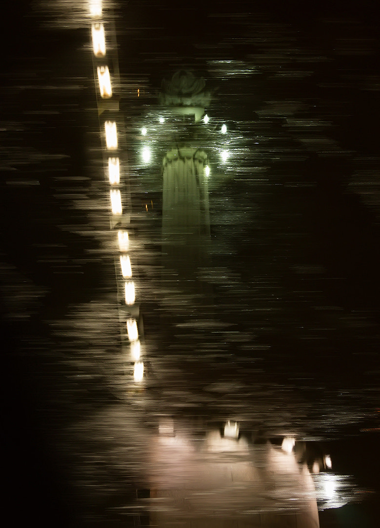 Olympus PEN E-PL3 sample photo. Column. reflection. lights. photography