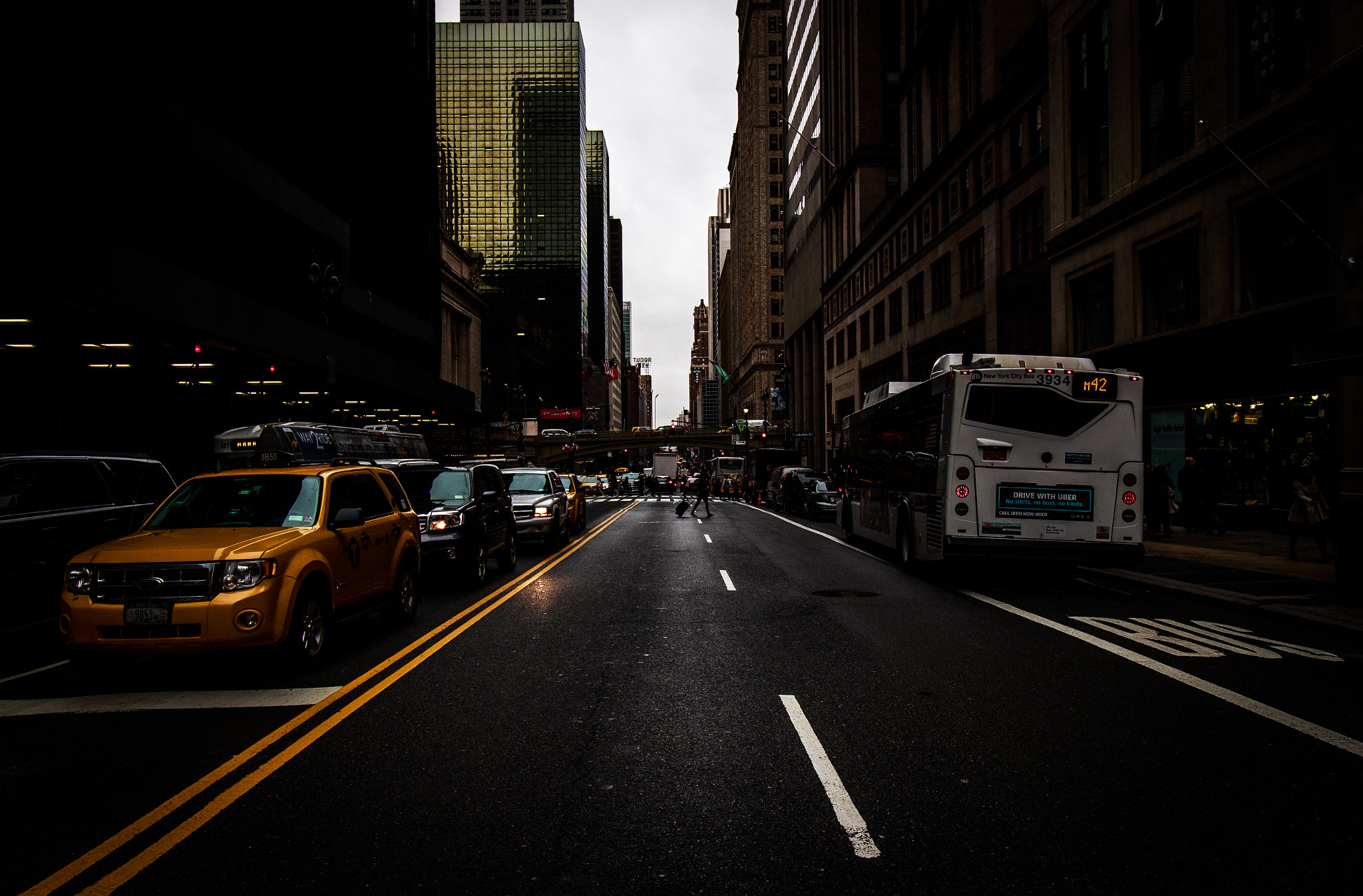Canon EF-S 10-18mm F4.5–5.6 IS STM sample photo. Dark shades and a yellow taxi photography