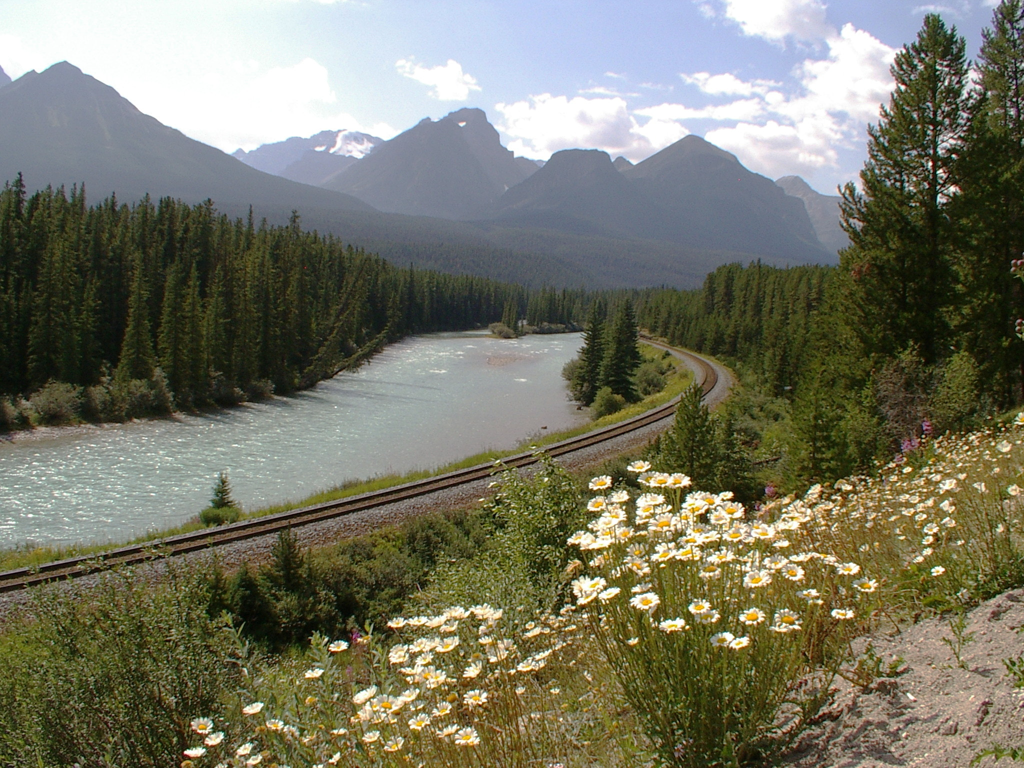 Pentax OPTIO MX sample photo. Bow river's railroad photography