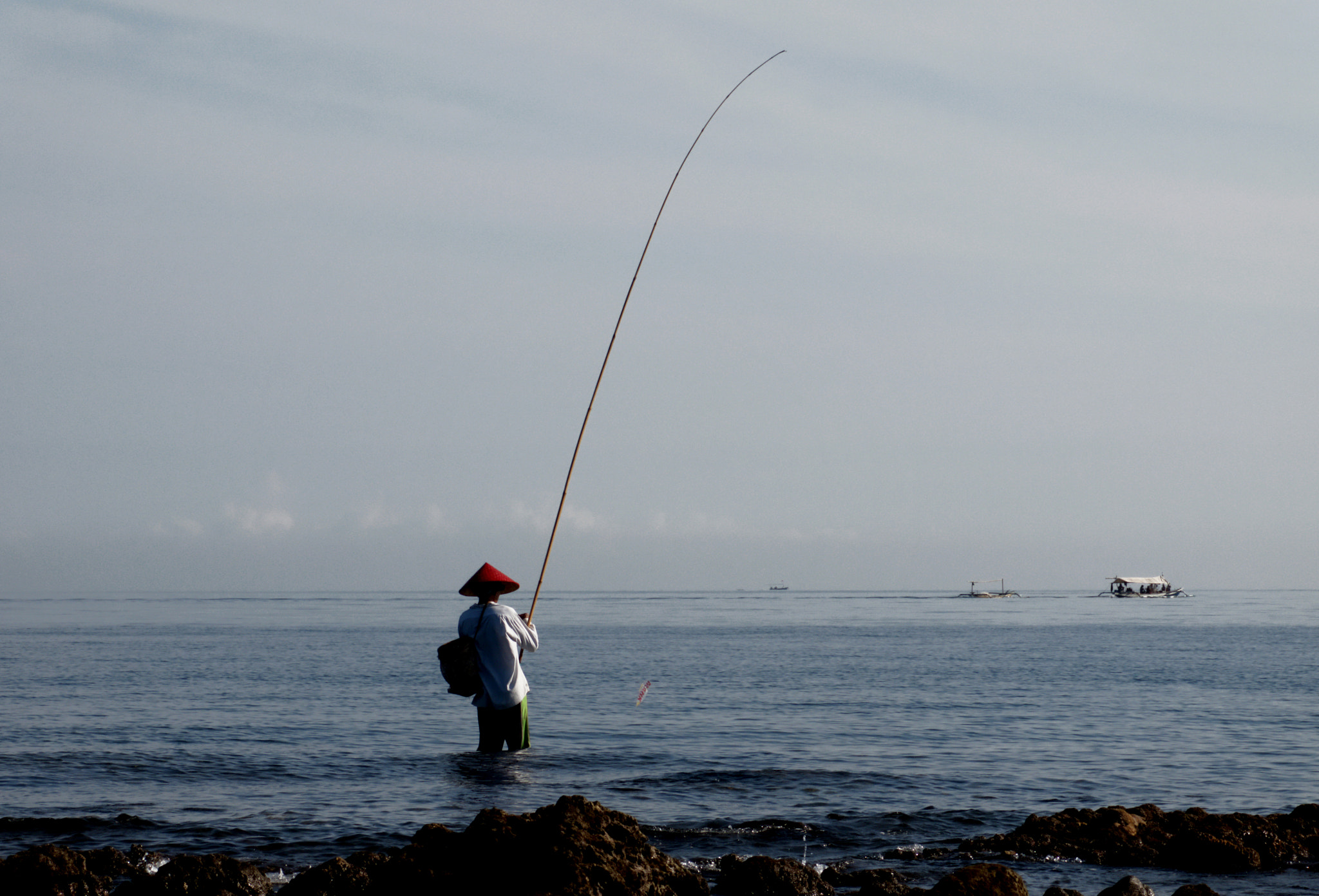 Canon XC10 sample photo. Fisherman bali photography