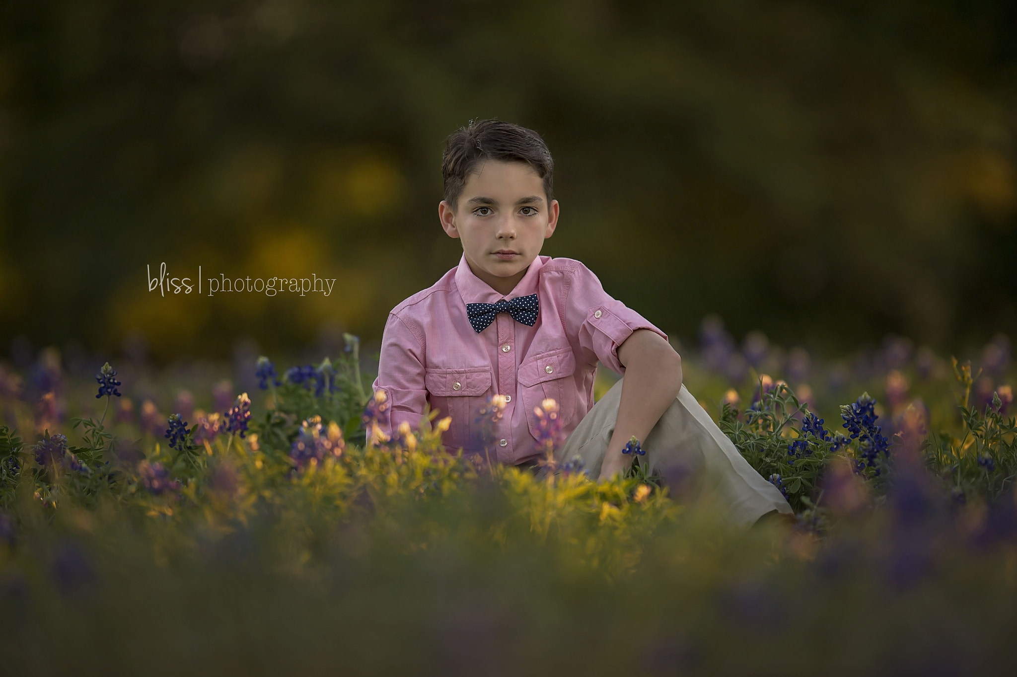 Nikon AF-S Nikkor 200mm F2G ED VR II sample photo. Boy in bluebonnets photography