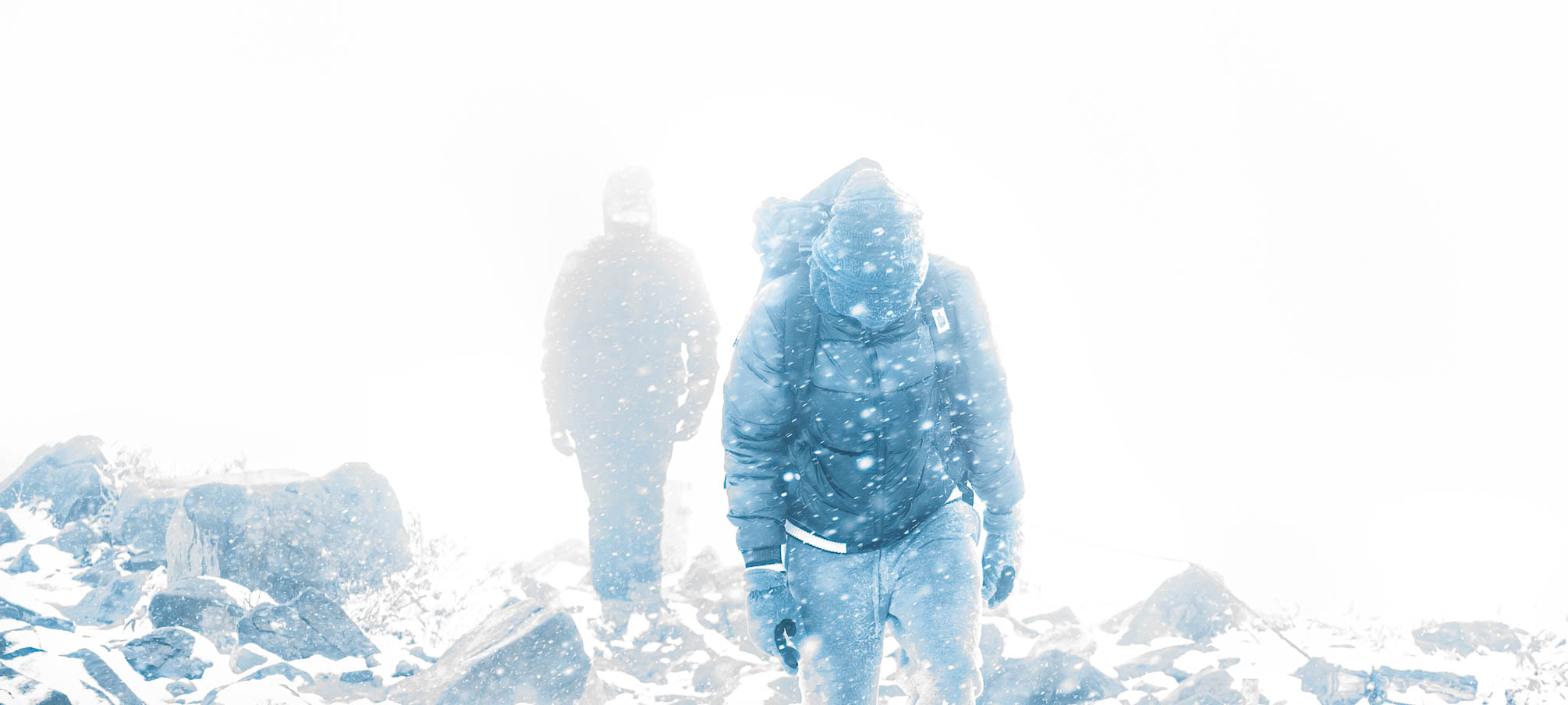 Nikon Df sample photo. Hiking into blizzard during the day photography