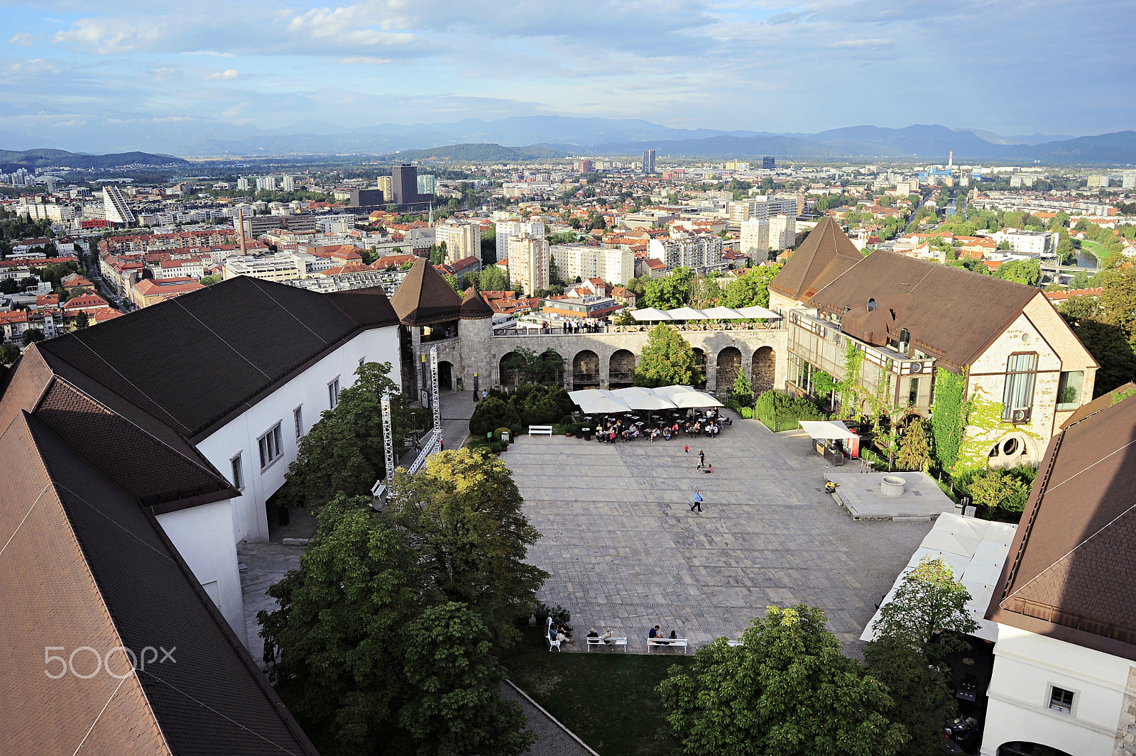 AF Zoom-Nikkor 28-80mm f/3.3-5.6G sample photo. Top view of ljubljana castle, ljubljanski grad photography