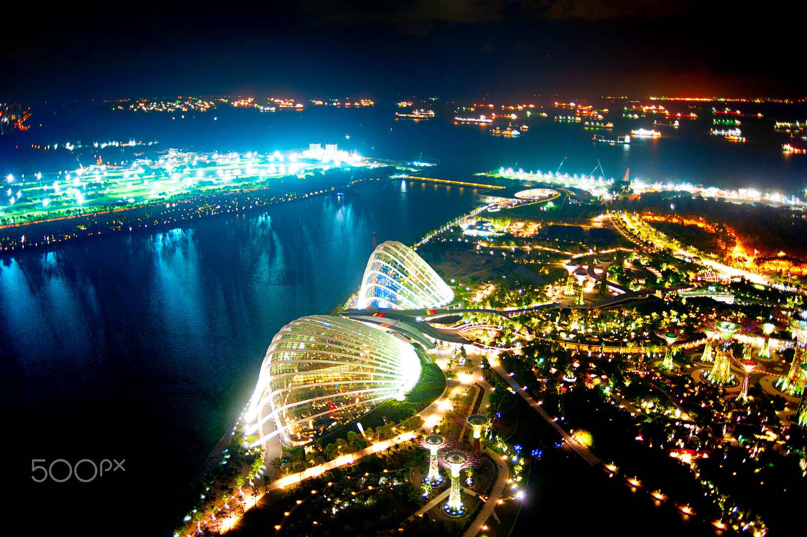 AF Zoom-Nikkor 28-80mm f/3.3-5.6G sample photo. Night view of gardens by the bay photography