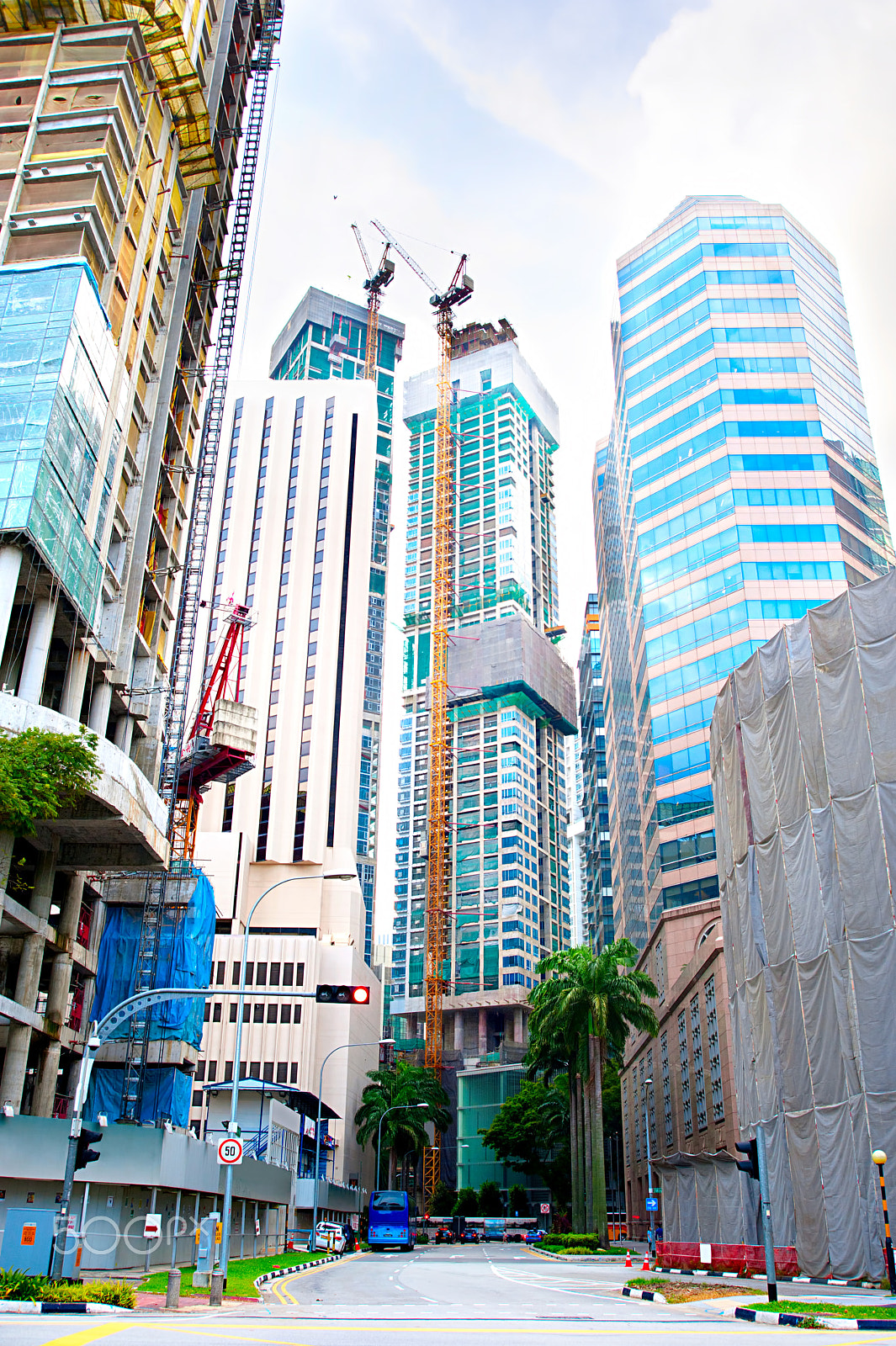 AF Zoom-Nikkor 28-80mm f/3.3-5.6G sample photo. Singapore construction photography