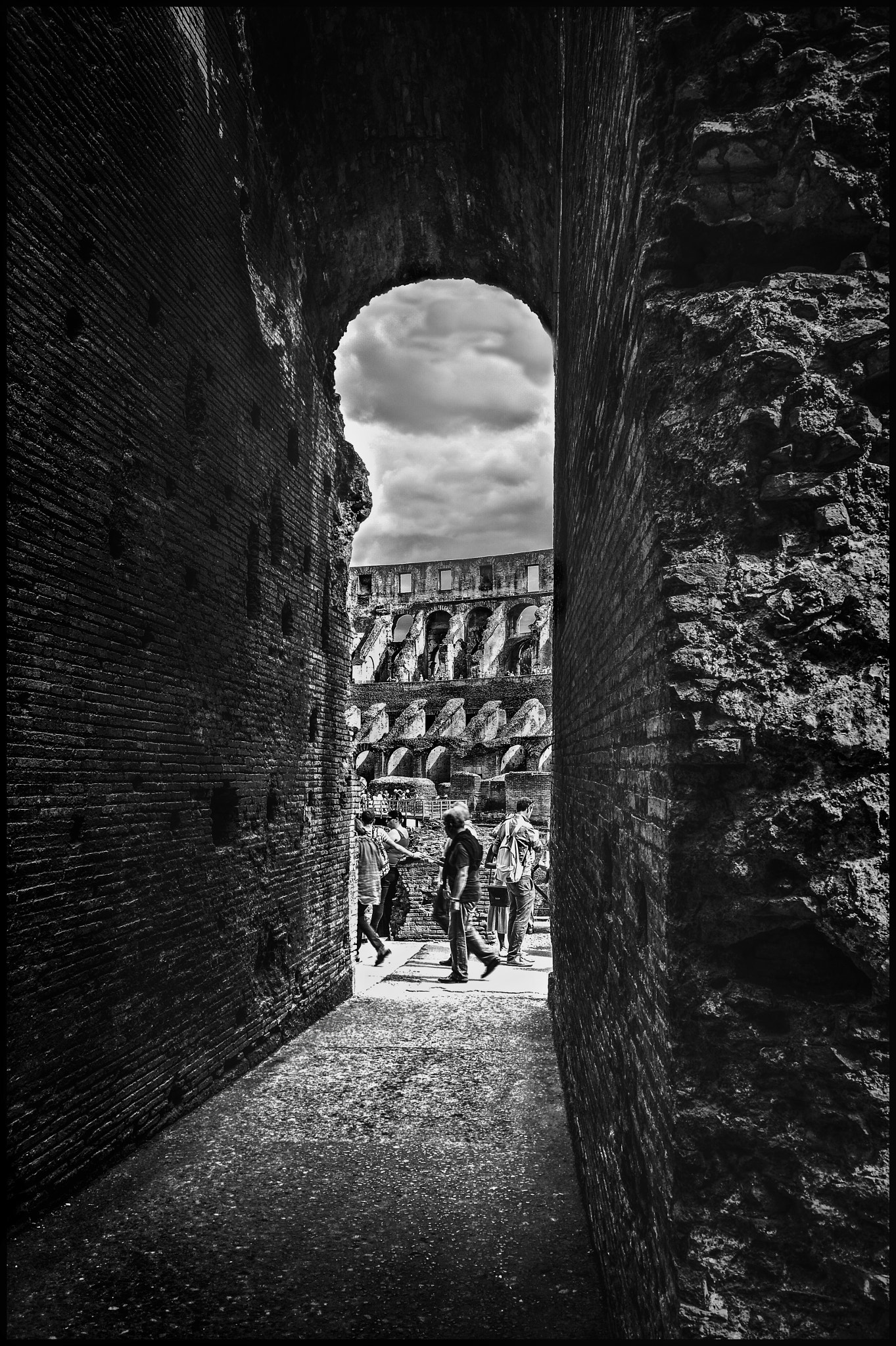 Nikon Df sample photo. Corridors of colosseum, rome photography