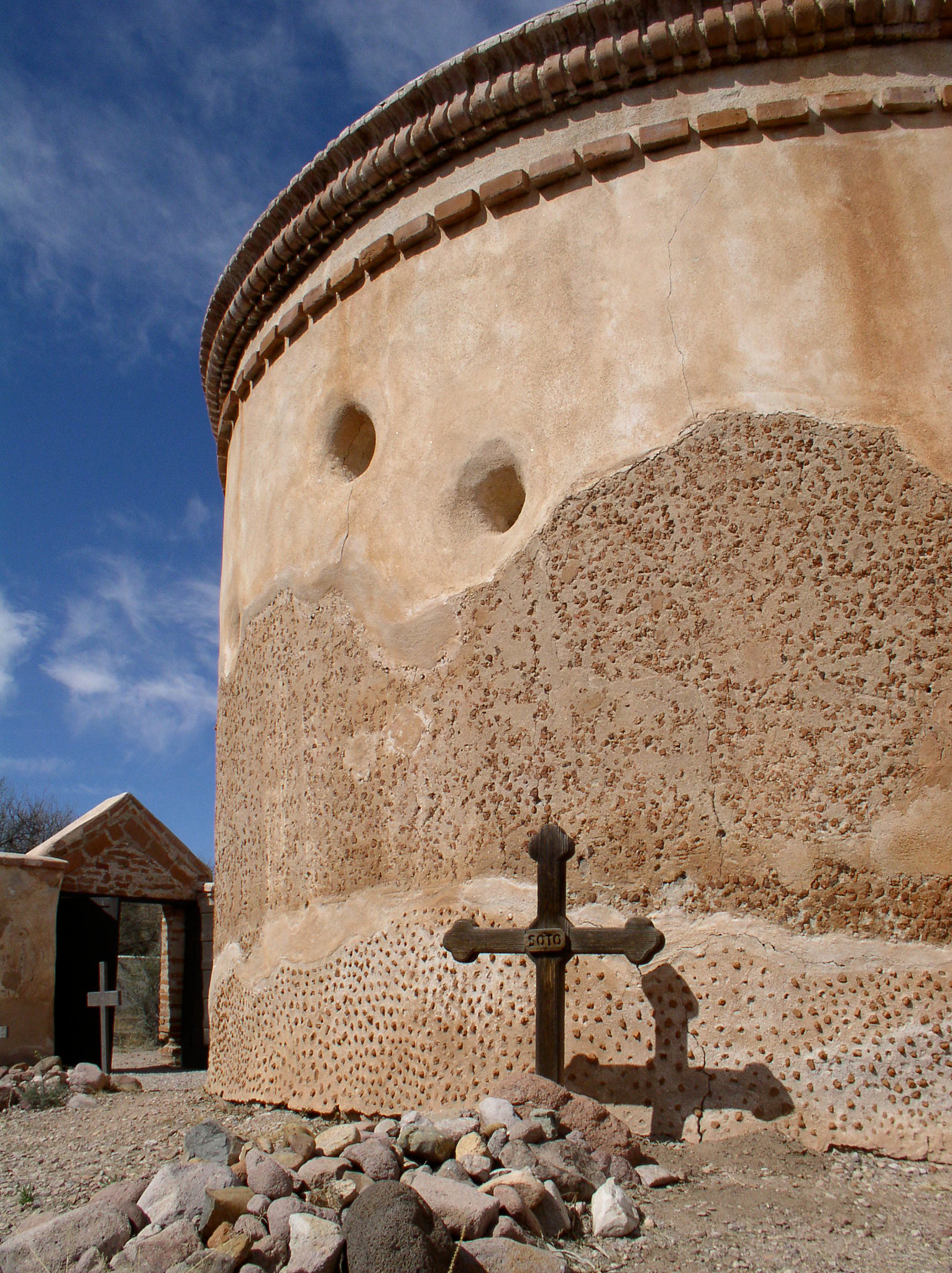 Olympus C4100Z,C4000Z sample photo. Historic burial ground - san xavier del bac mission photography
