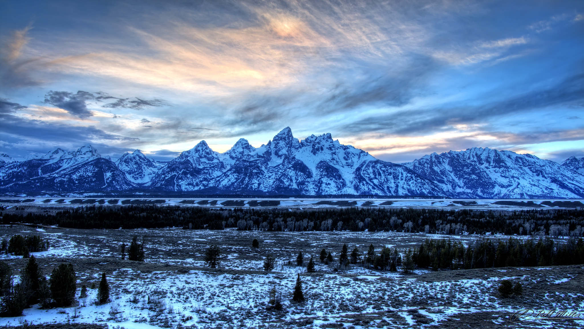 Canon EOS 5DS R + Canon EF 24mm F1.4L II USM sample photo. Tetons in blue photography