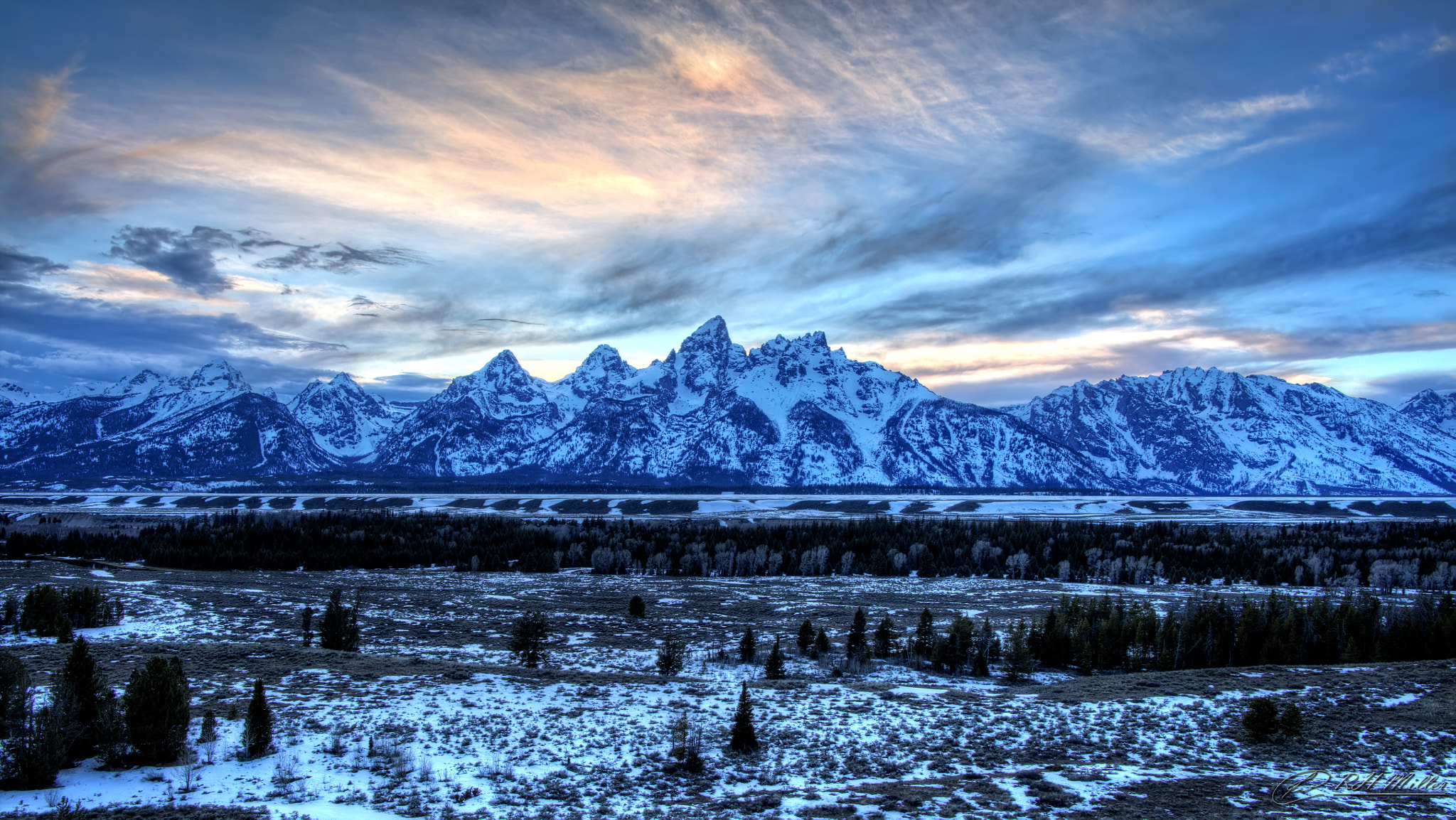 Canon EF 24mm F1.4L II USM sample photo. Tetons in blue photography