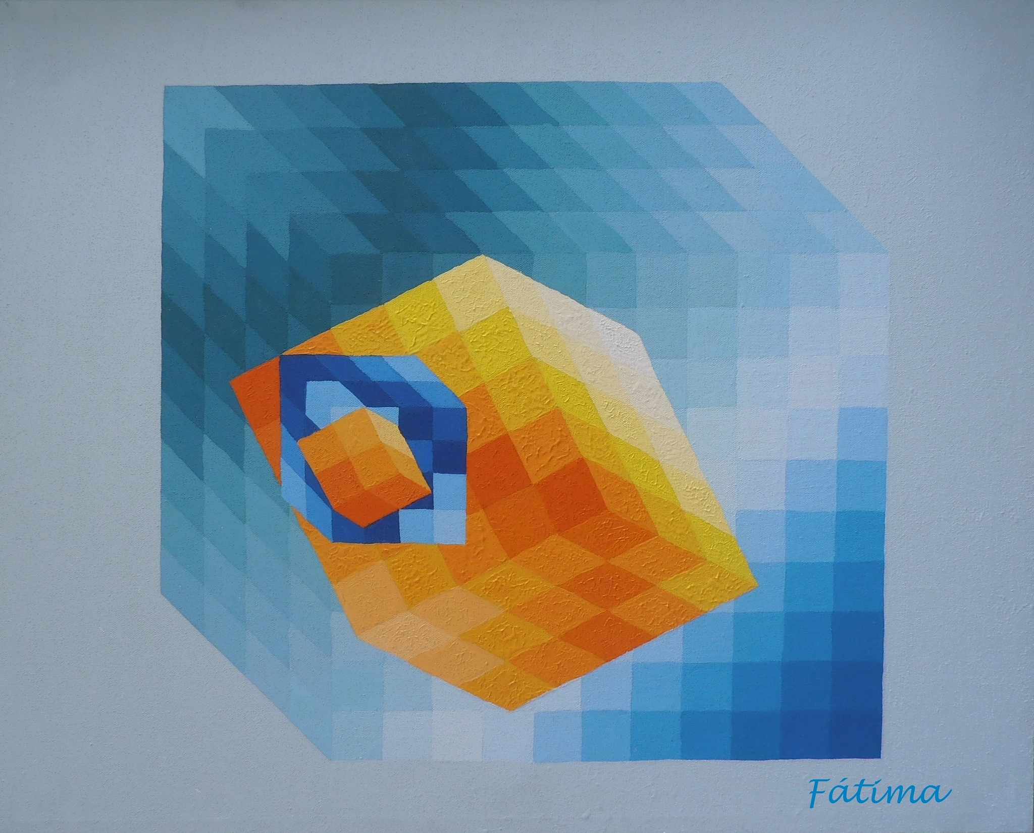 Olympus VR330,D730 sample photo. Op art - azul 17 photography