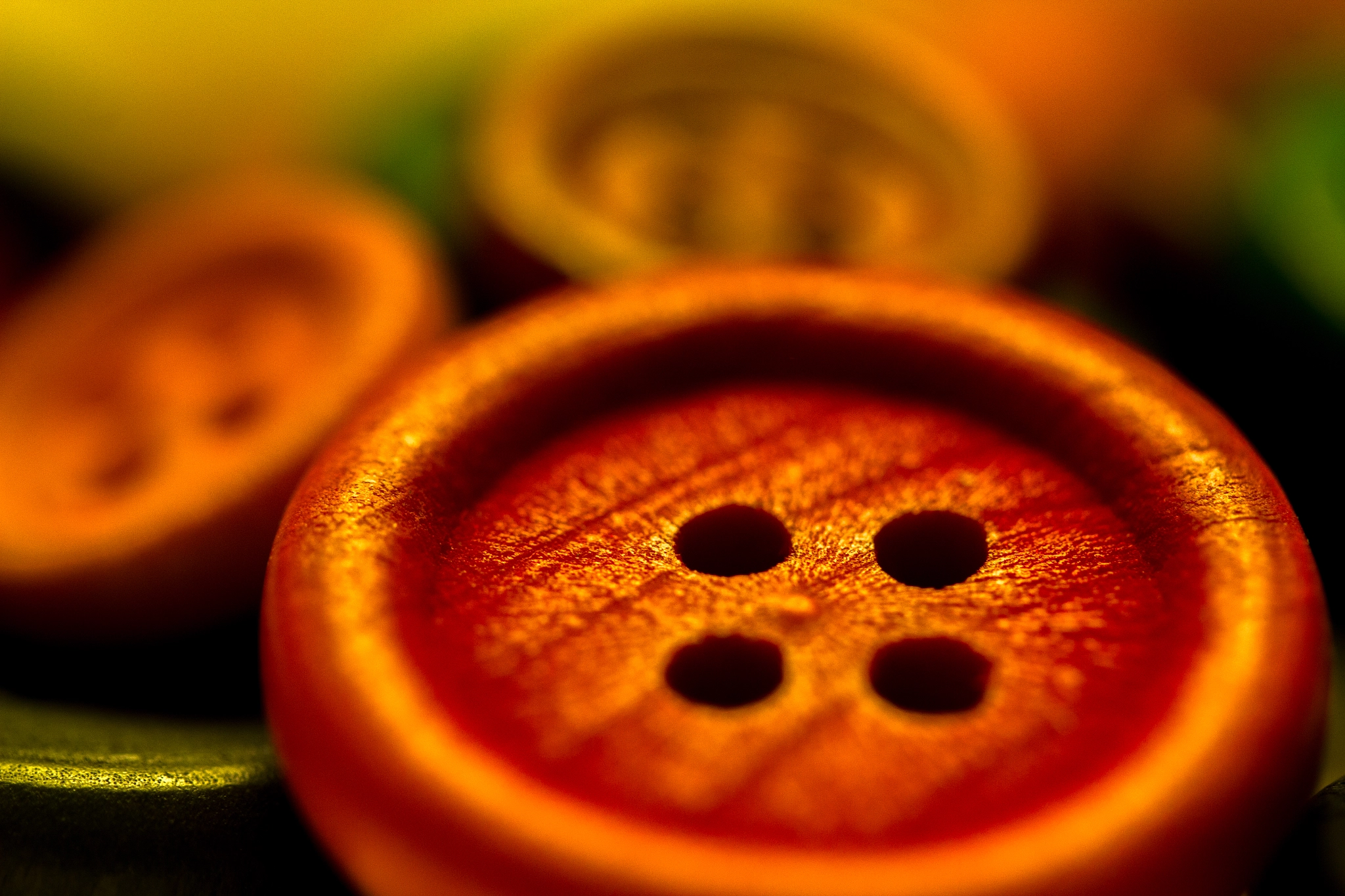 Canon EF-S 60mm F2.8 Macro USM sample photo. Wooden buttons with bokeh photography