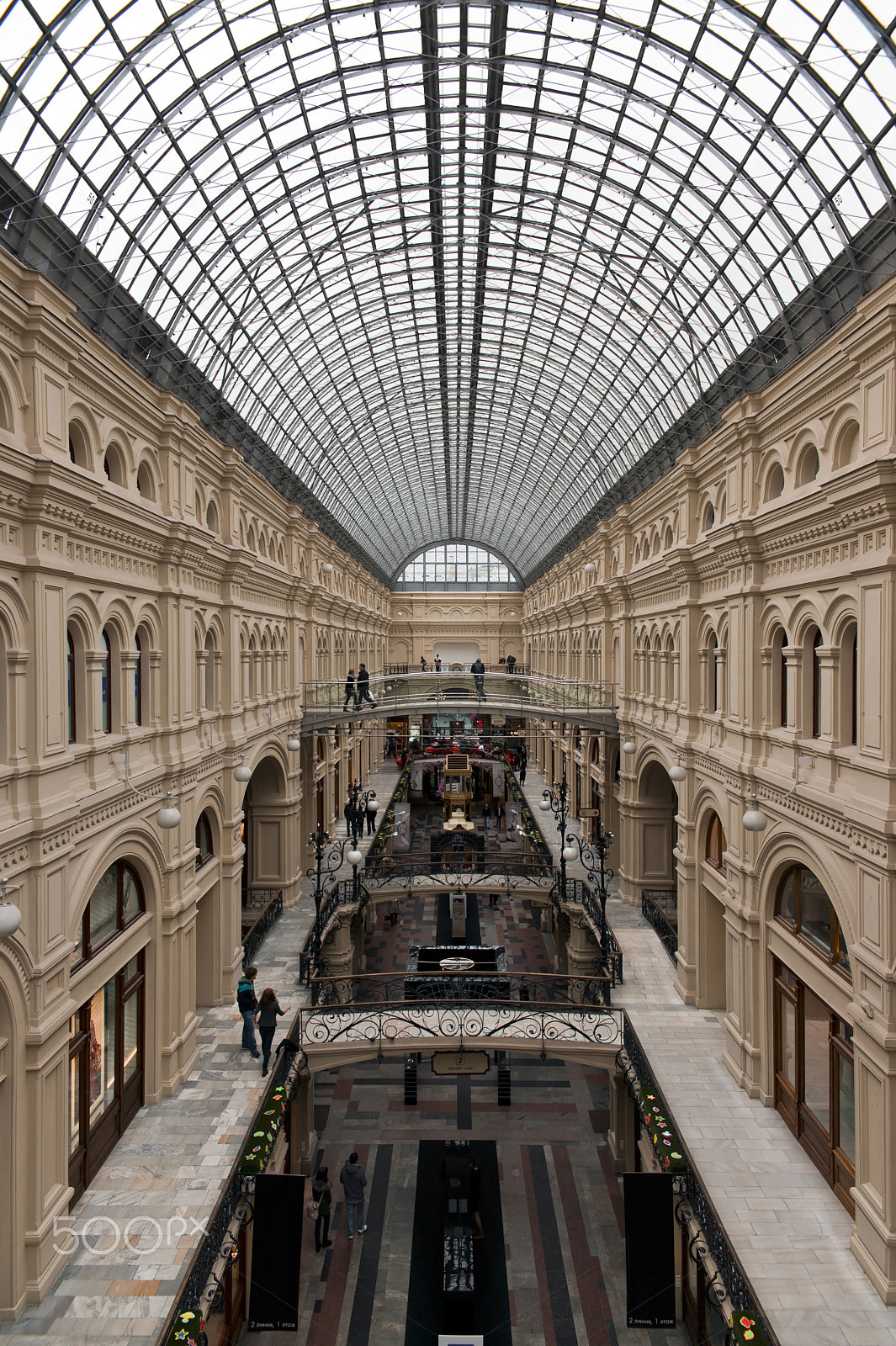 Sony Alpha DSLR-A850 + 24-70mm F2.8 sample photo. Historical symmetrical interior with glass ceiling photography