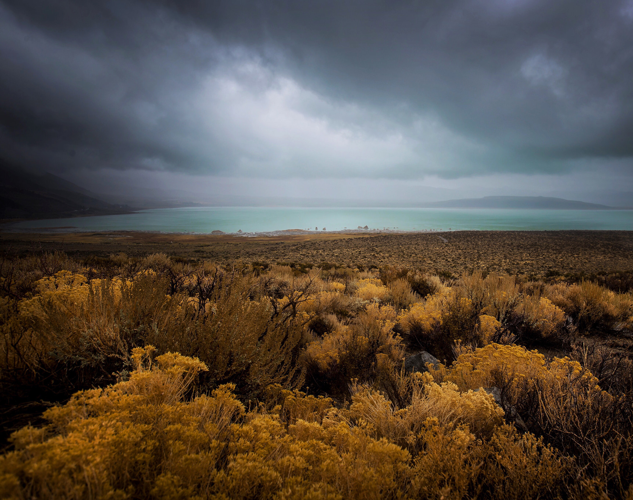 Canon EOS 6D + Canon EF 16-35mm F2.8L USM sample photo. Storm moving in over mono lake. photography