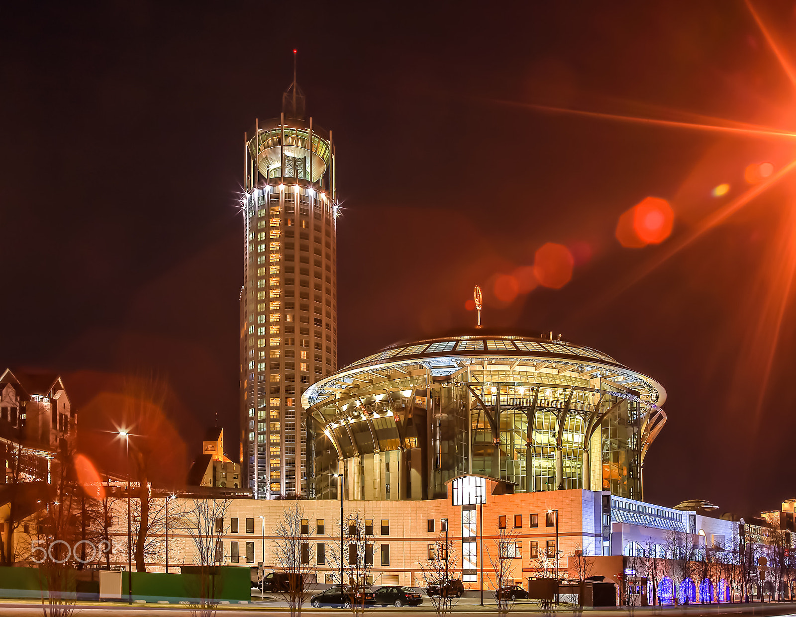 Canon EF 28-80mm f/2.8-4L sample photo. Moscow international performing arts center at night photography
