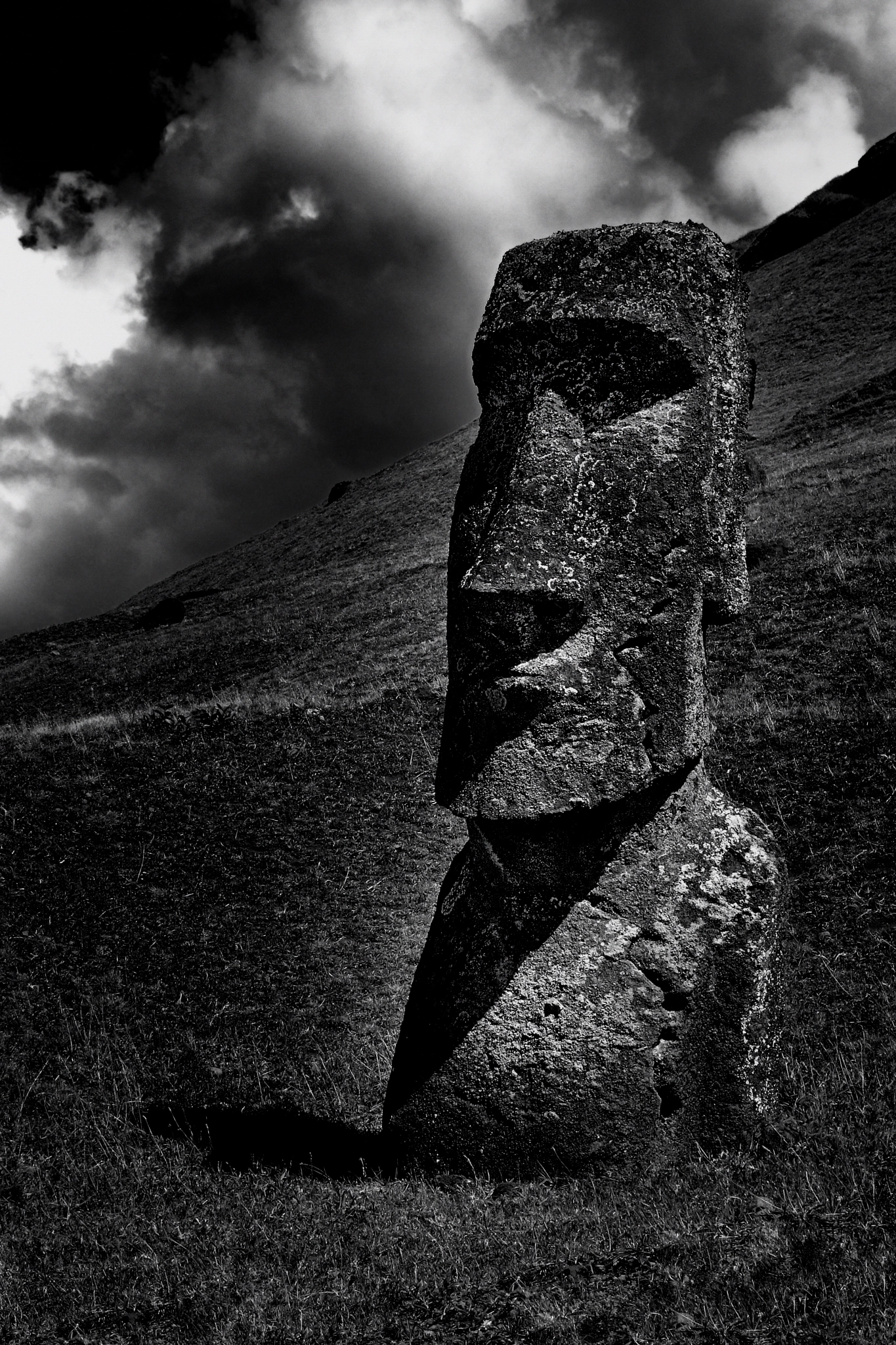 Nikon D200 sample photo. Moai  ii   b&w photography