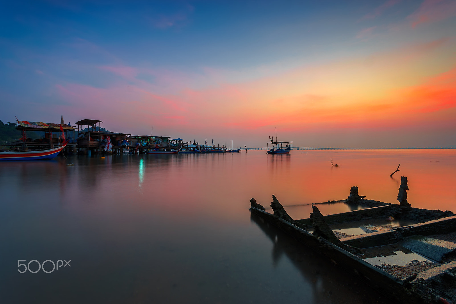 Sony a7 II + Canon EF 17-40mm F4L USM sample photo. Sunrise at kg teluk tempoyak photography