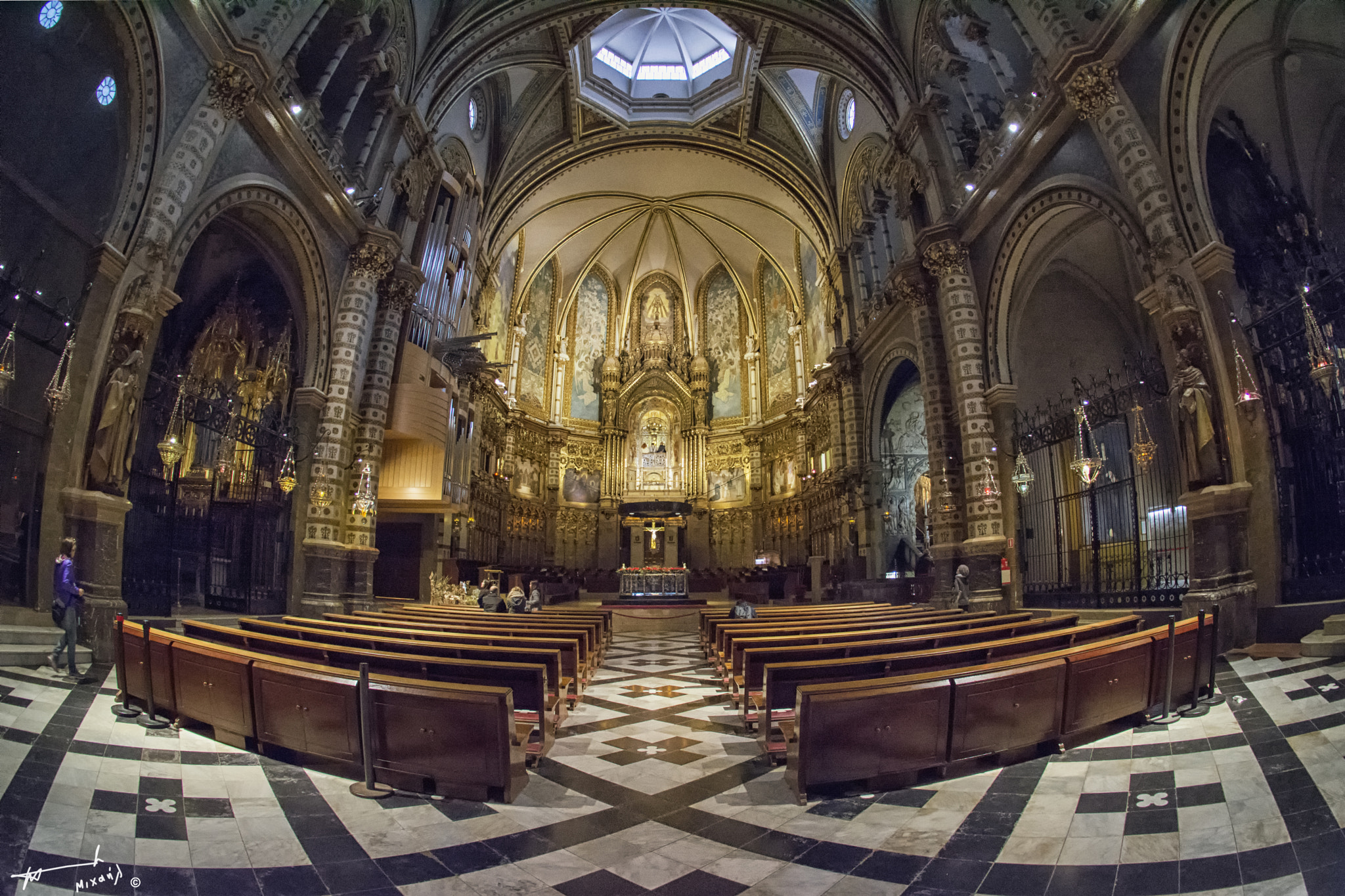 Nikon D7100 + Sigma 10mm F2.8 EX DC HSM Diagonal Fisheye sample photo. Santa maria de montserrat abbey photography