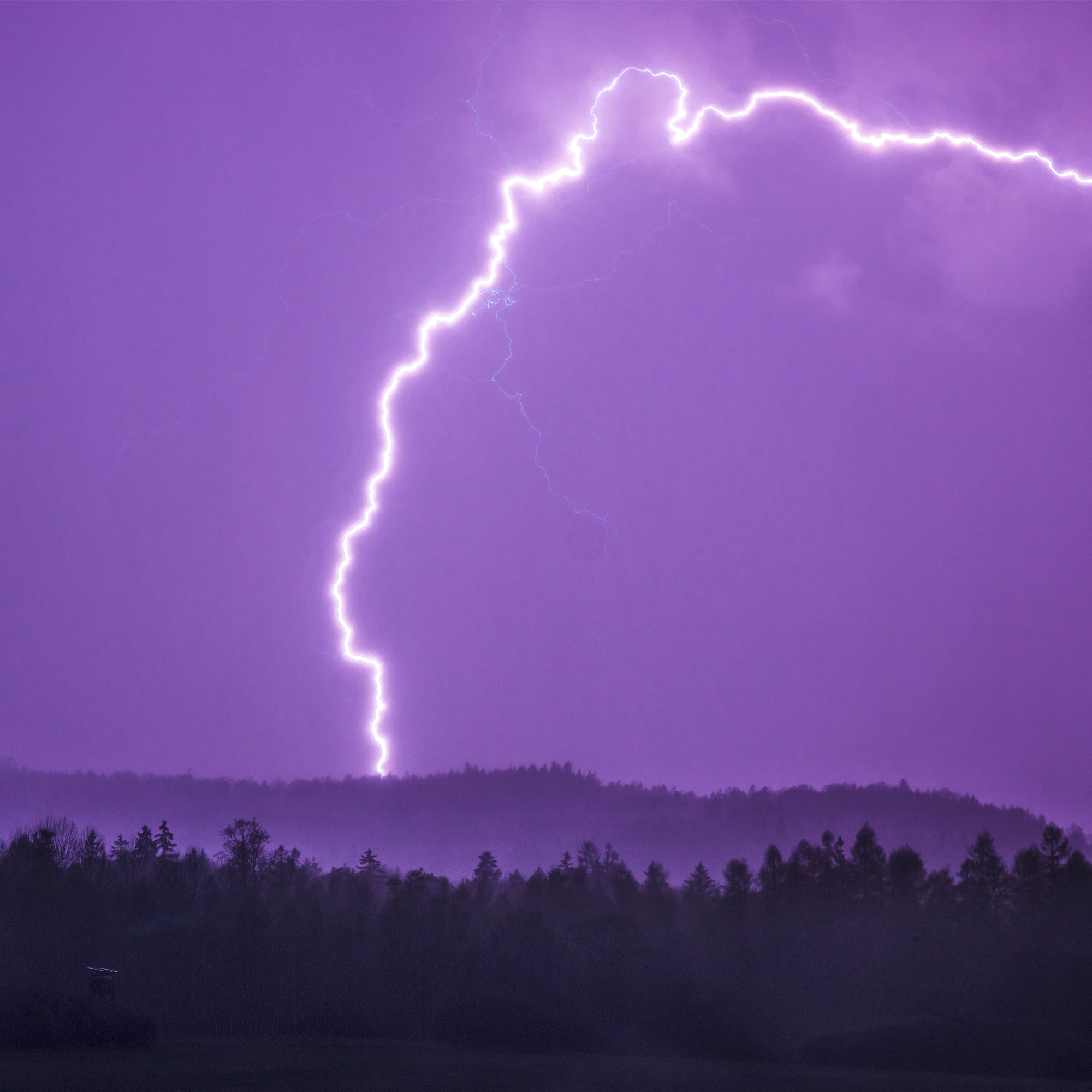 Sony SLT-A65 (SLT-A65V) + Minolta AF 135mm F2.8 sample photo. Lightning strikes in the night photography