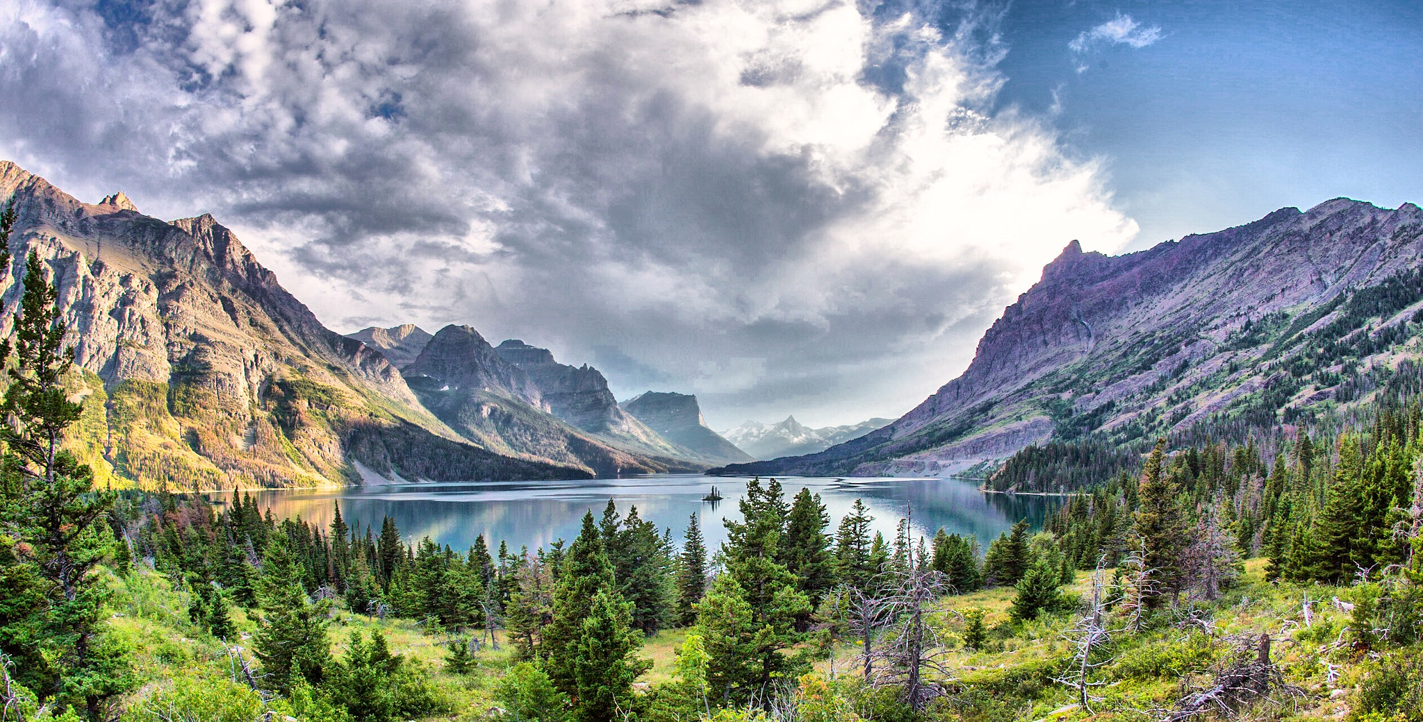 Canon EOS 6D + Canon EF 15mm F2.8 Fisheye sample photo. St. mary lake, with goose island, glacier national park, montana photography