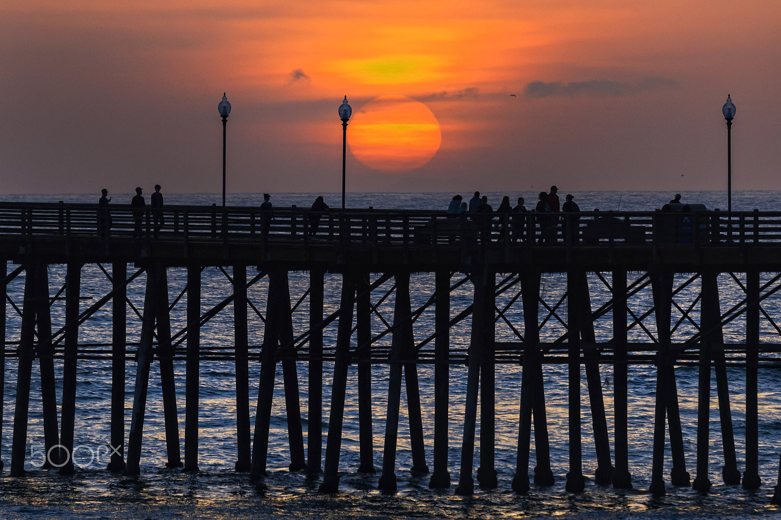 Nikon D3S sample photo. Sunset at oceanside pier photography