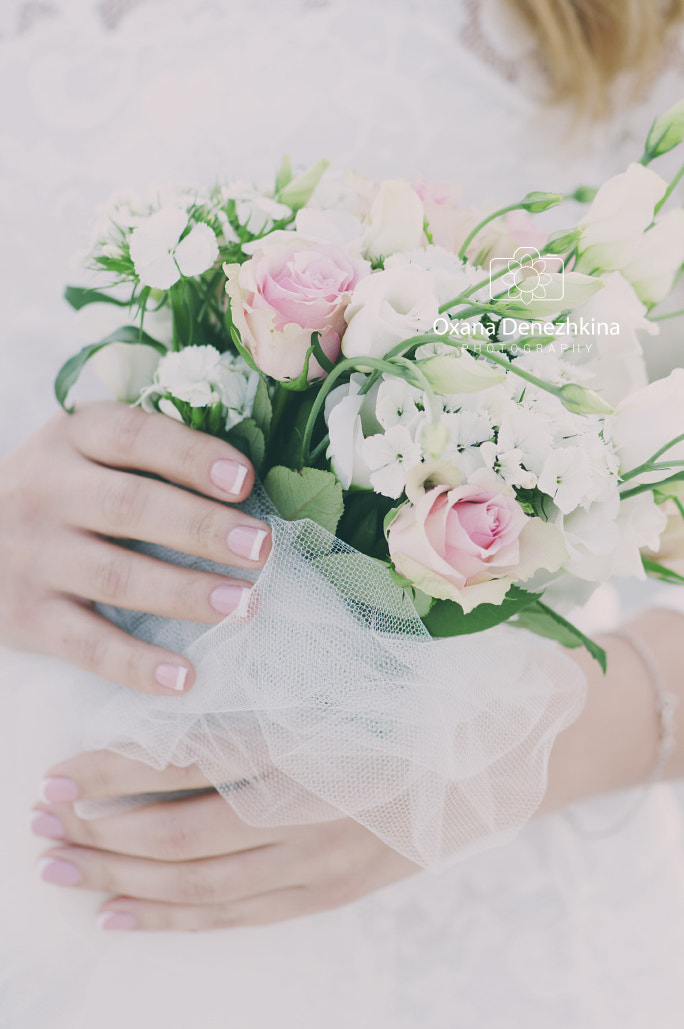 Beautiful wedding bouquet with roses