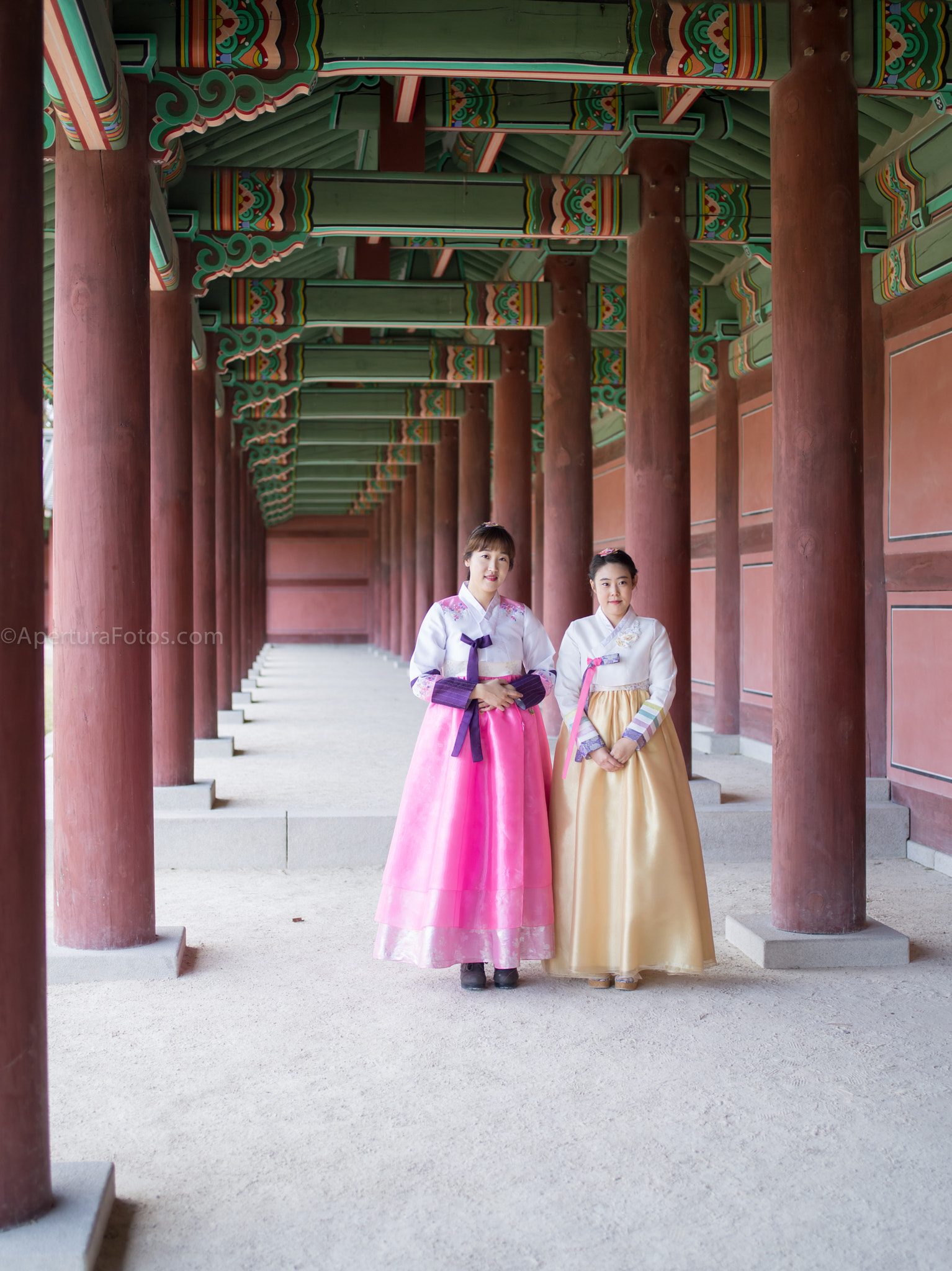 Pentax 645D sample photo. Recently traveled to south korea. two sisters here at an ancient palace. photography