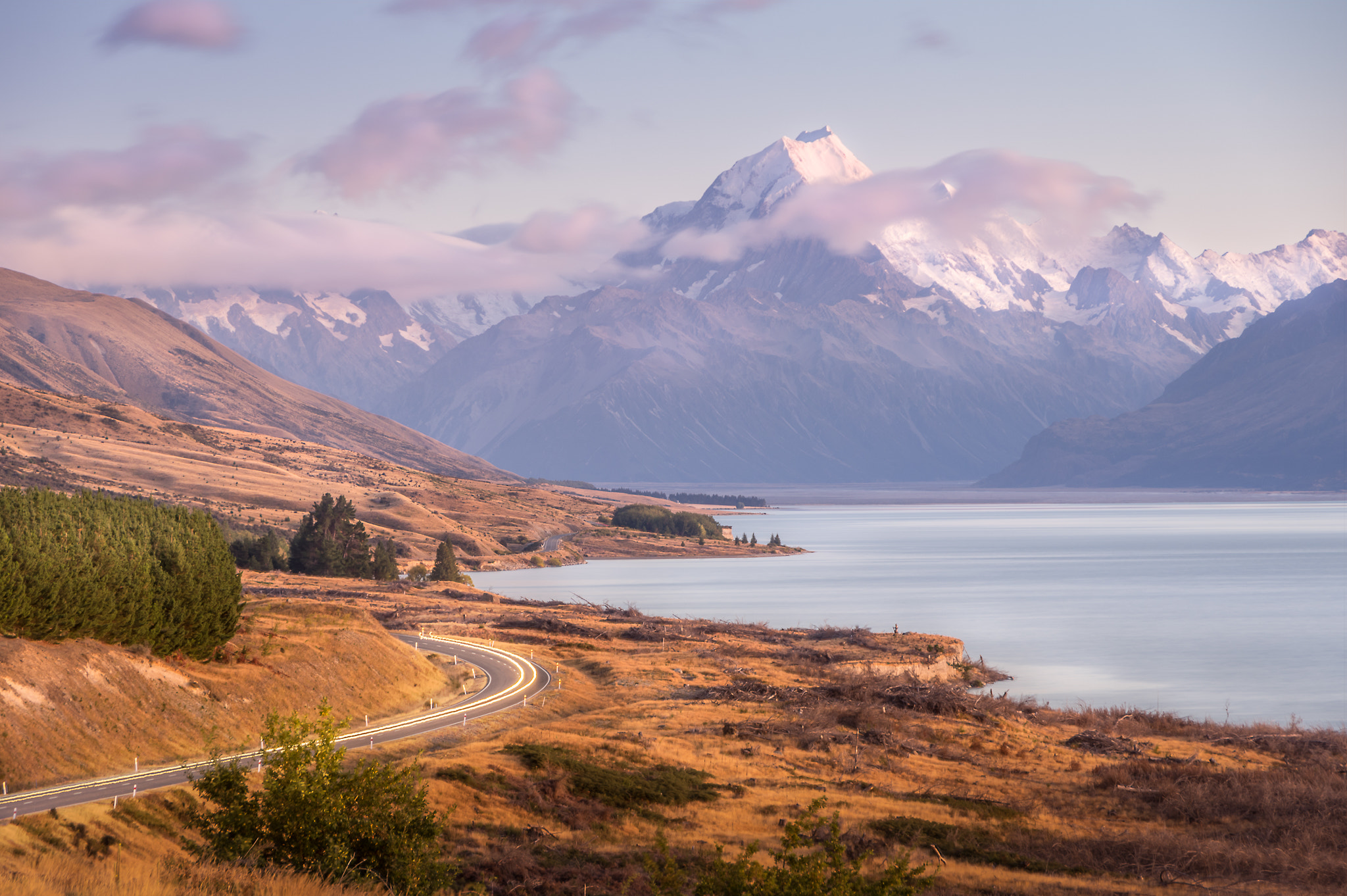 Pentax K-3 sample photo. Sunrise over mt cook - made in nz photography
