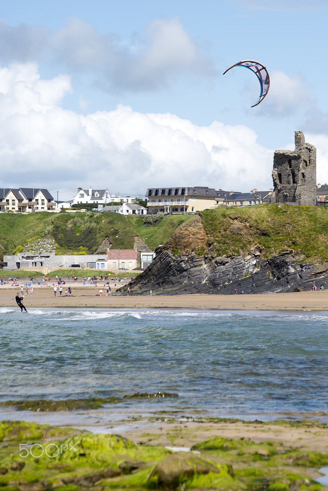 Sigma 70-300mm F4-5.6 APO DG Macro sample photo. Lone kite surfer playing the waves photography