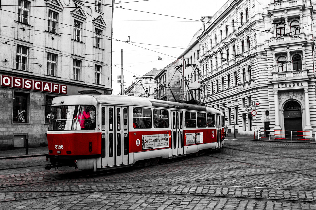 Canon EOS 60D + Sigma 20mm F1.4 DG HSM Art sample photo. Tram in prague photography