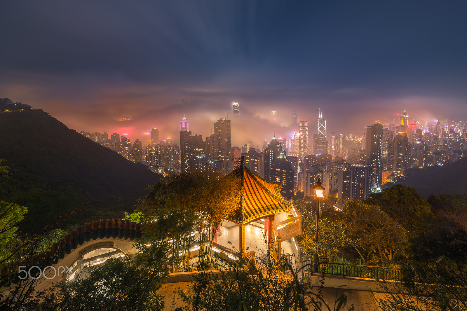 Nikon D4 sample photo. Misty day at lion pavilion , the peak photography