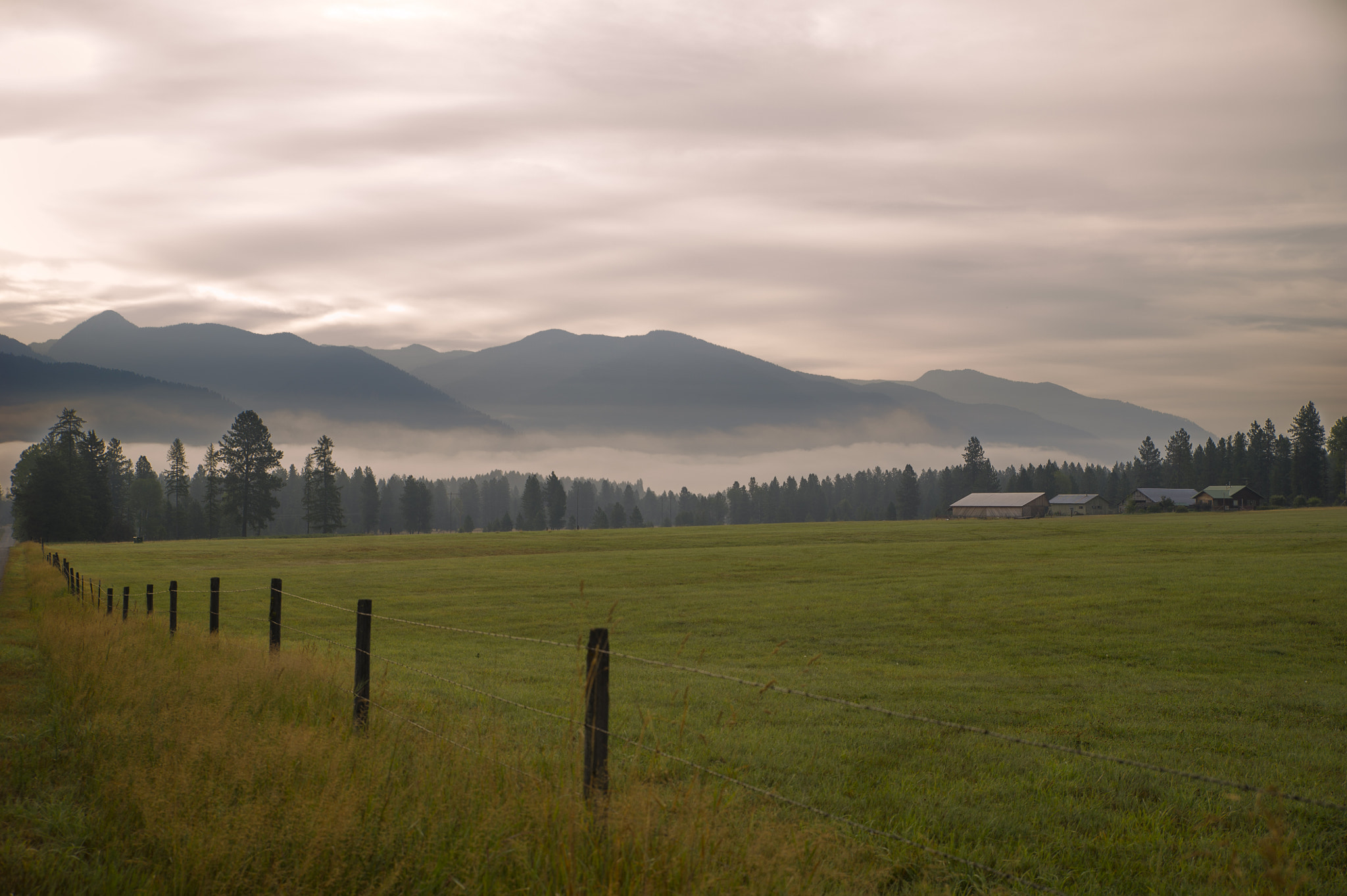 Nikon D3S sample photo. Smoky morning in western montana photography
