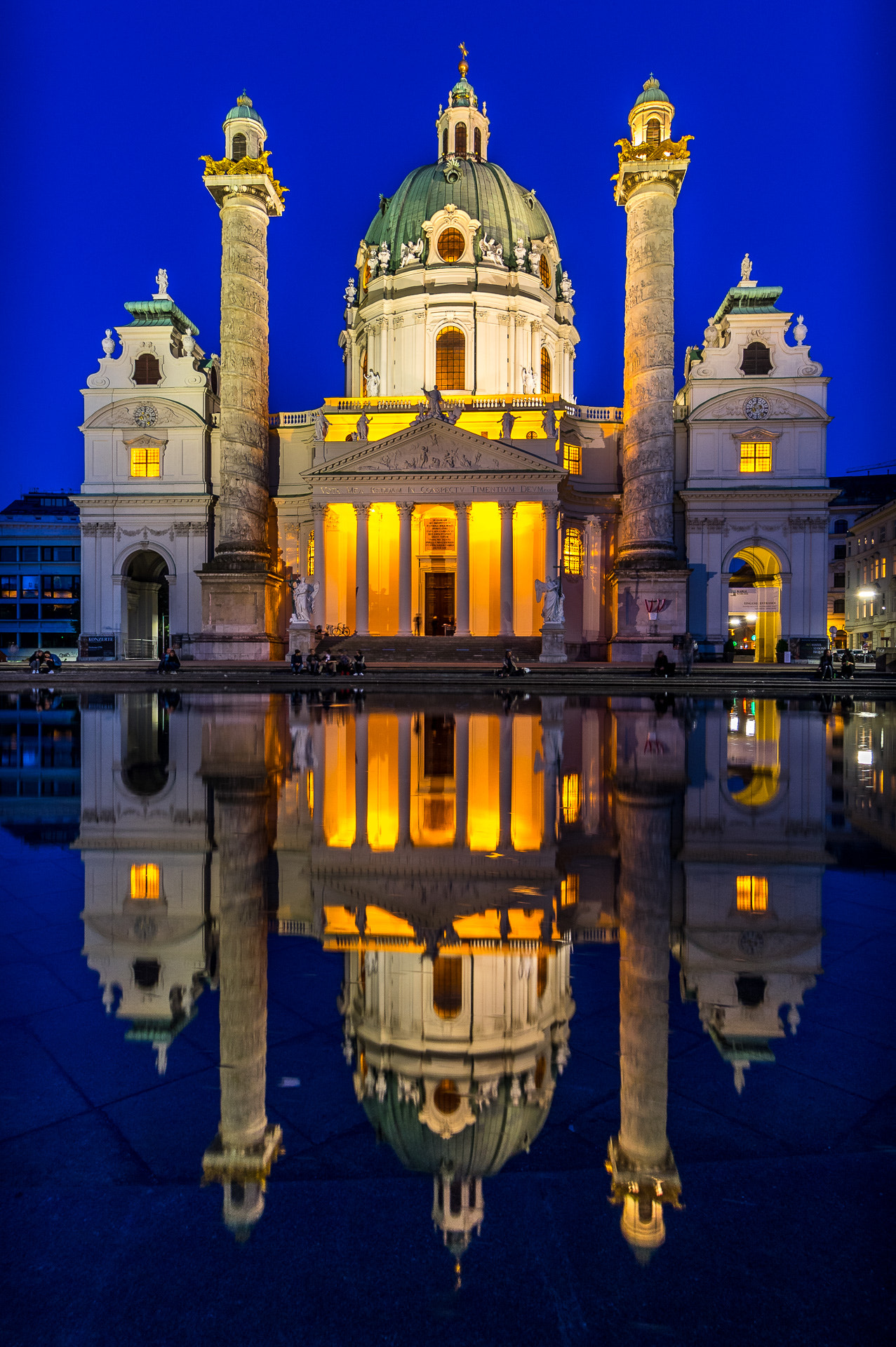Pentax K-3 sample photo. Karlskirche reflection photography