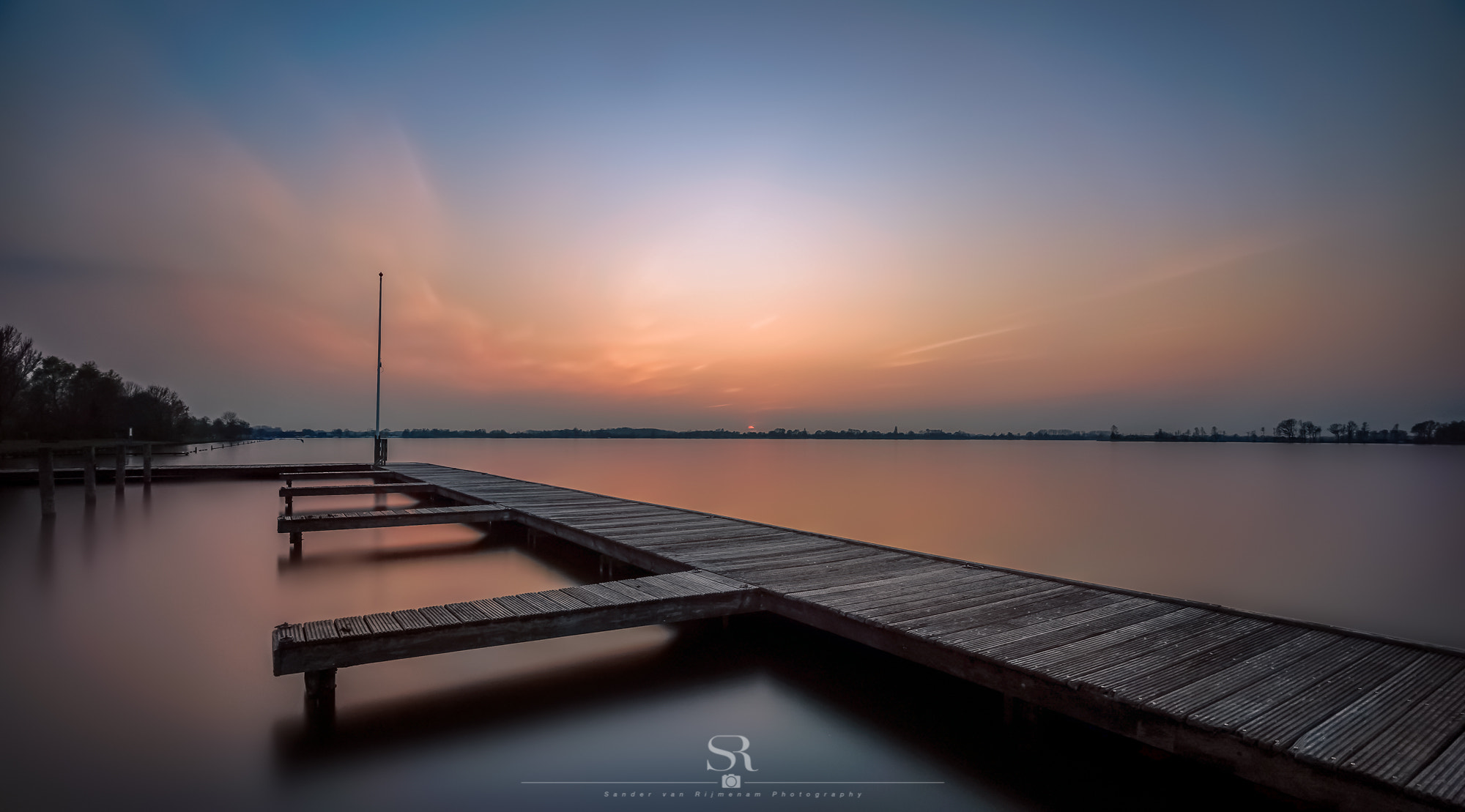 16-35mm F4 OSS sample photo. Lake sunset in the netherlands photography