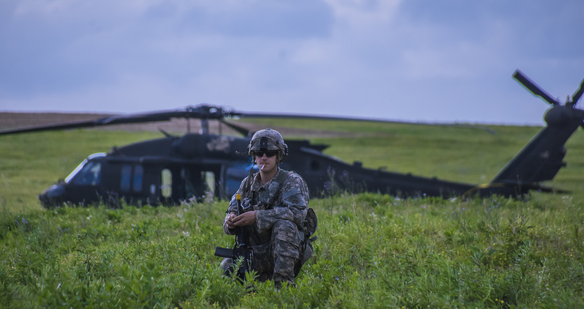 Pentax K-50 + Sigma 18-250mm F3.5-6.3 DC Macro OS HSM sample photo. Soldier in field photography