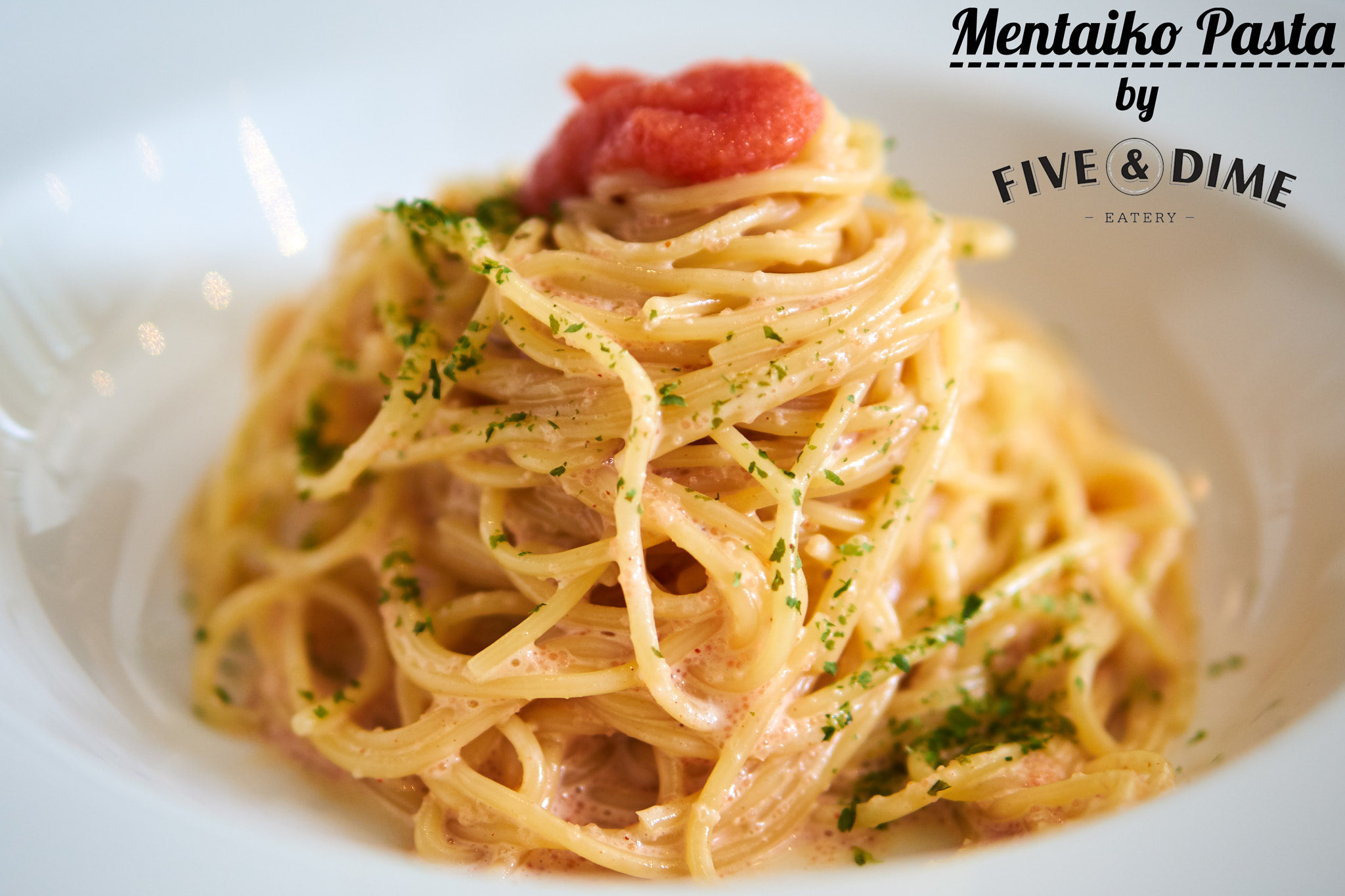 E 50mm F1.8 OSS sample photo. Mentaiko pasta photography
