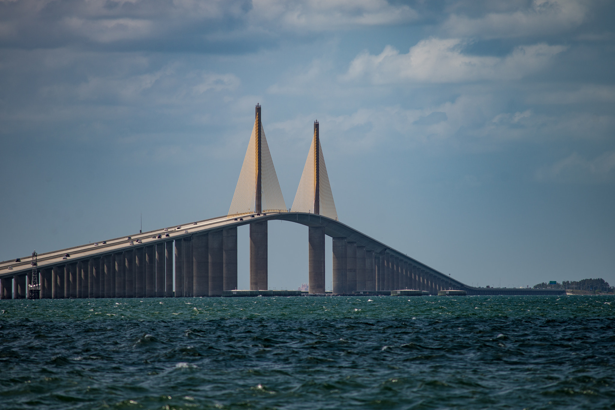 Nikon D610 + AF Nikkor 300mm f/4 IF-ED sample photo. Sunshine skyway bridge photography